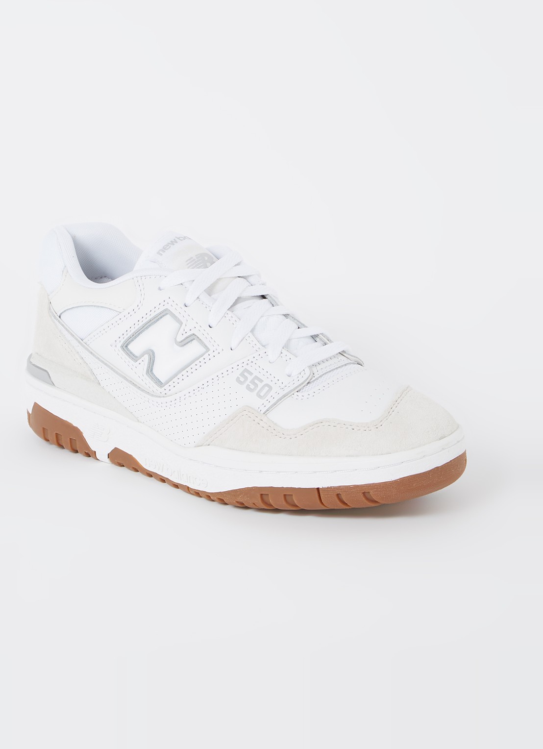 New Balance 550 sneaker met suède details - voorkant wit
