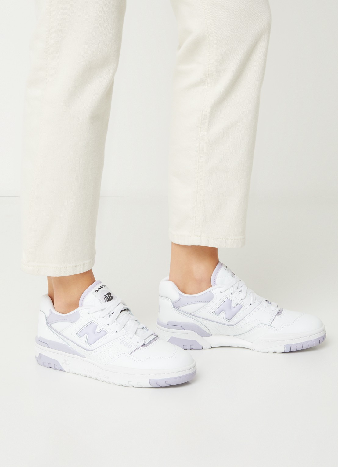 New Balance 550 sneaker van leer met logo - voorkant 6 wit