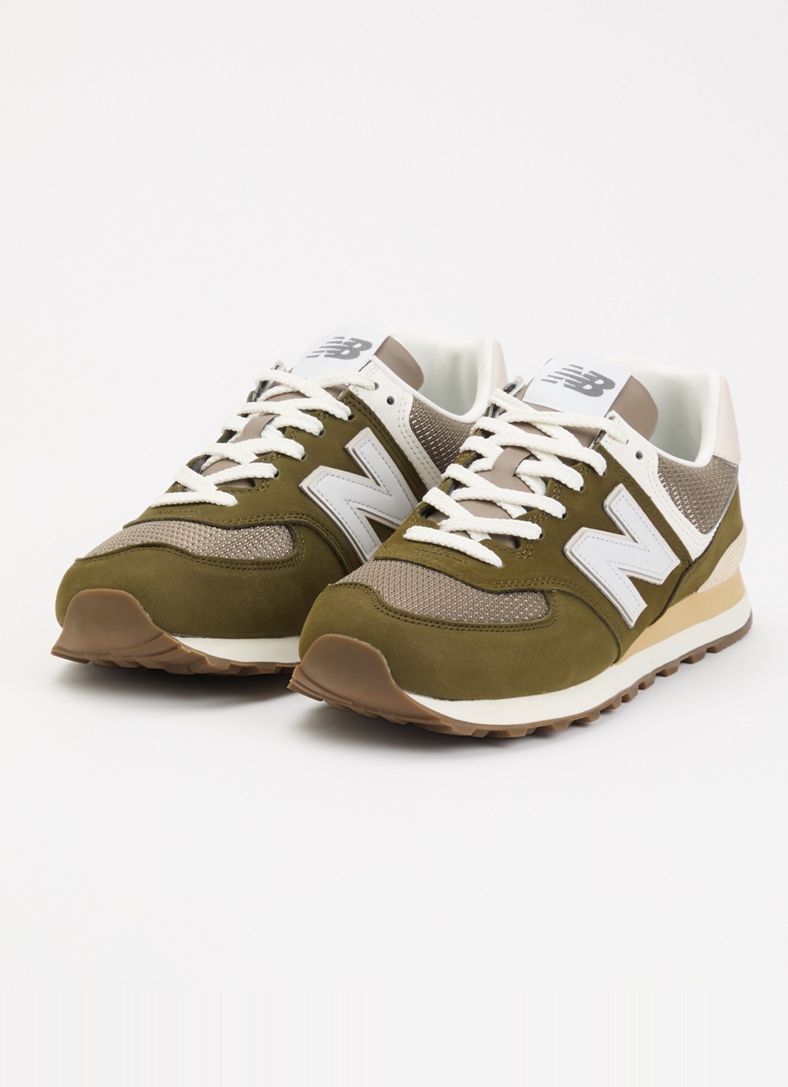 New Balance 574 sneaker met mesh details - detail 3 mosgroen