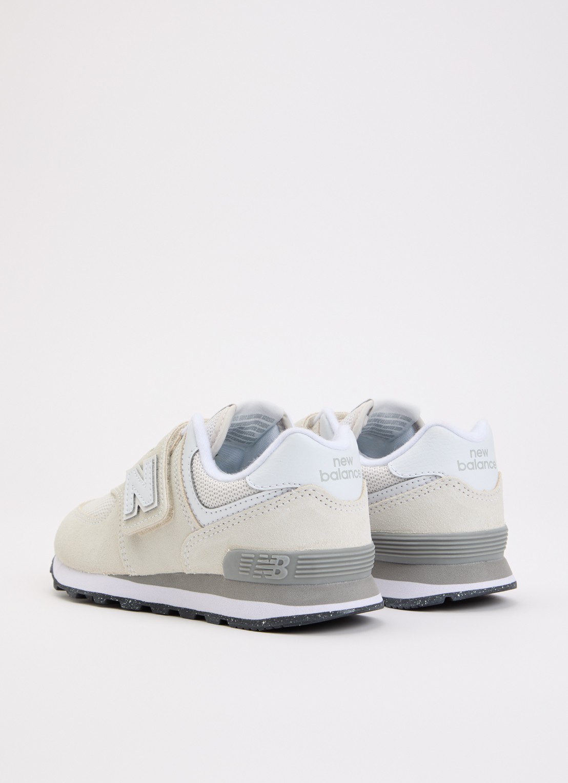 New Balance 574 sneaker met suède details - achterkant gebroken wit