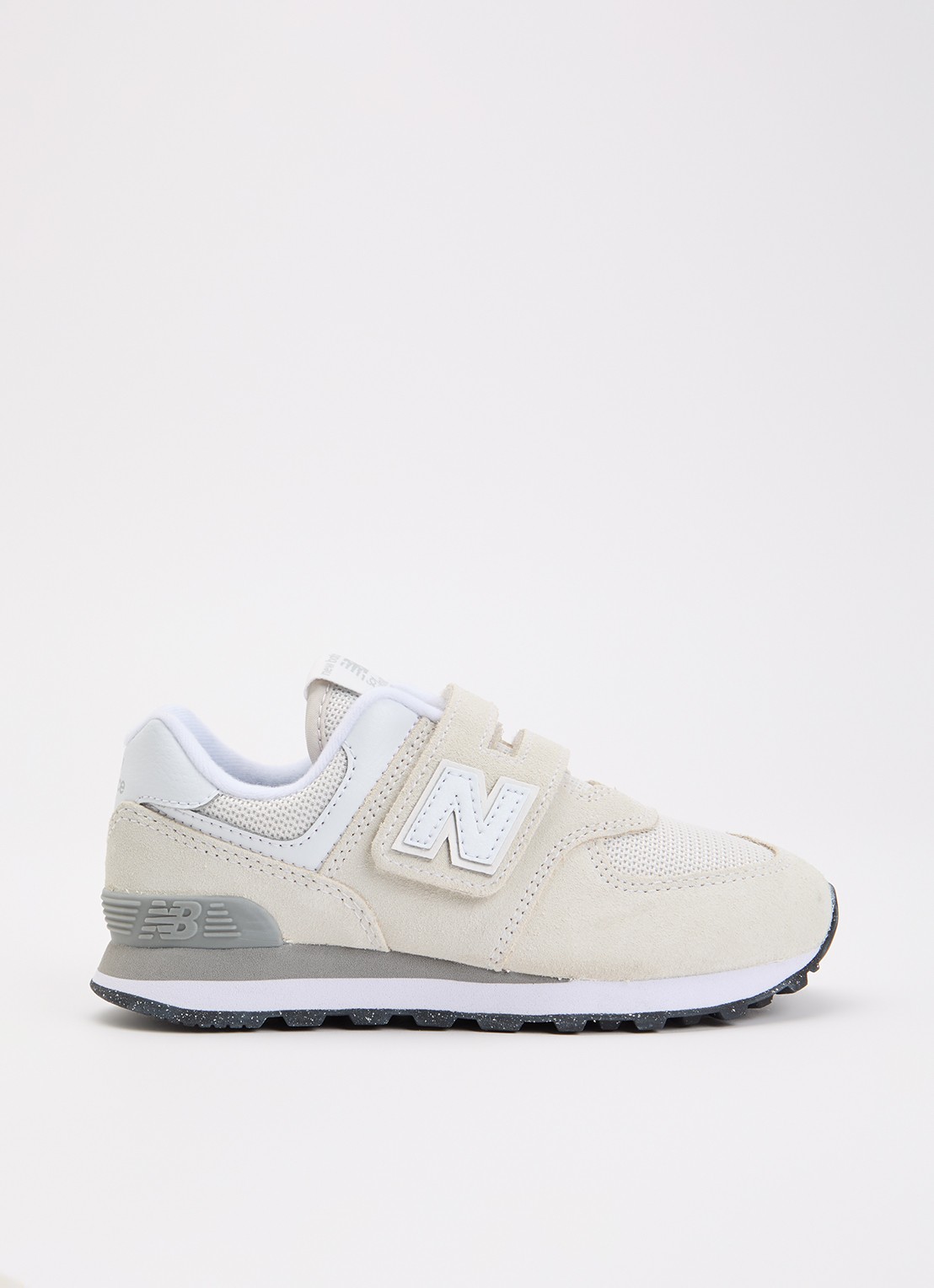 New Balance 574 sneaker met suède details - voorkant 2 gebroken wit