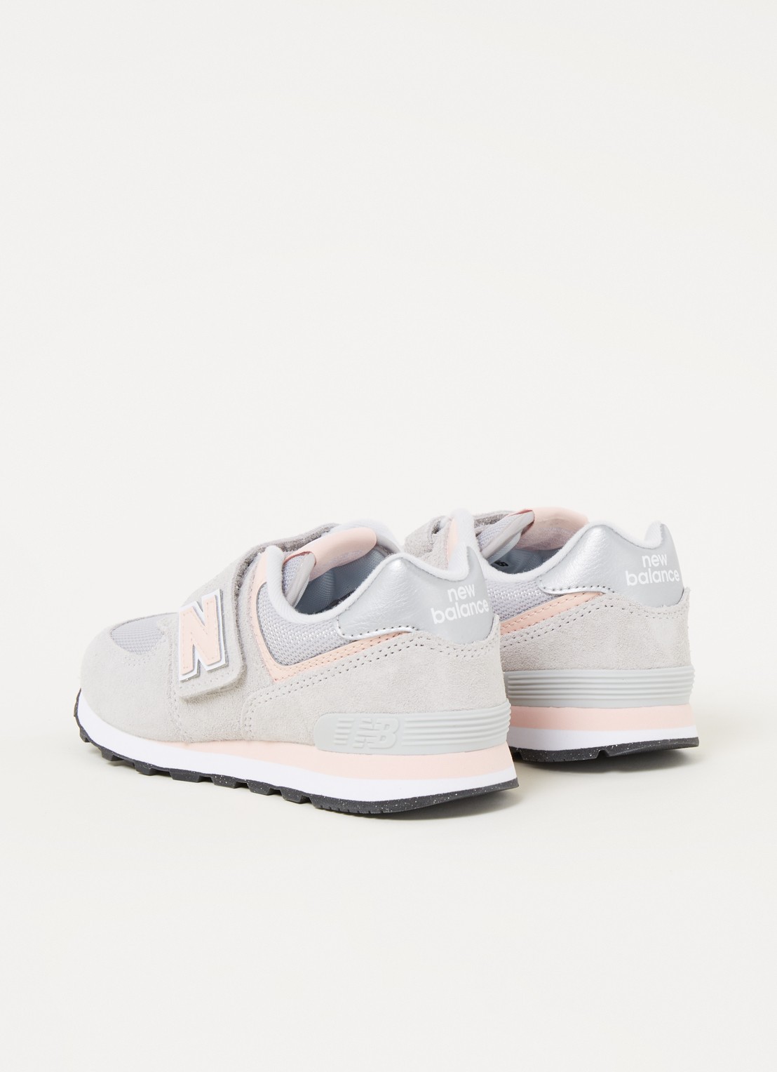 New Balance 574 sneaker met suède details - detail lichtgrijs