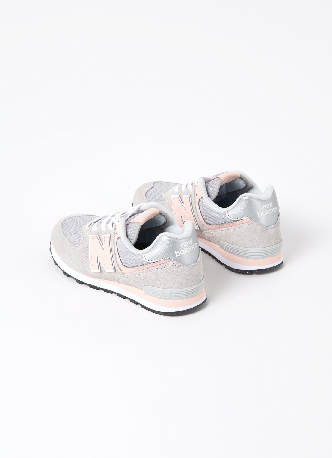 New Balance 574 sneaker met suède details - detail 3 lichtgrijs