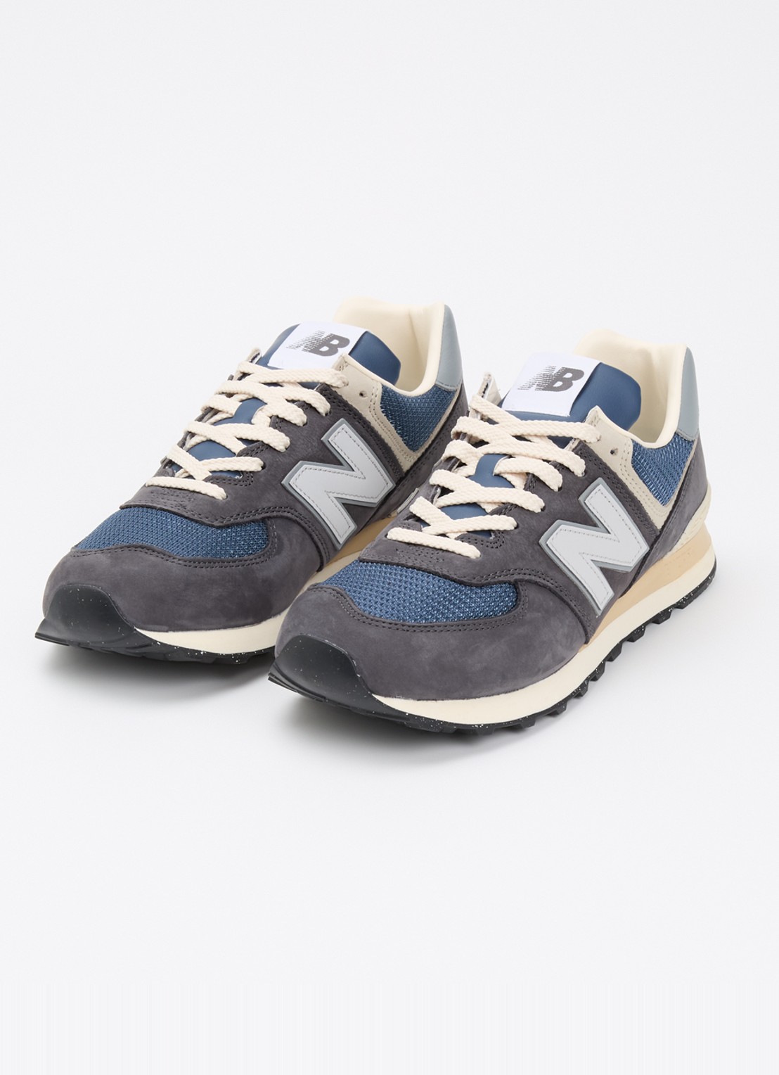 New Balance 574 sneaker van met suède en mesh details - detail 4 indigo