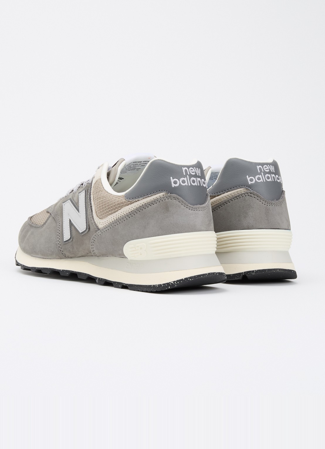 New Balance 574 sneaker van suède met mesh details - achterkant 3 grijs