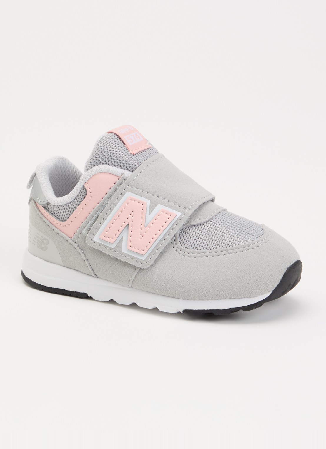New Balance 574 sneaker van suède - voorkant 2 grijs