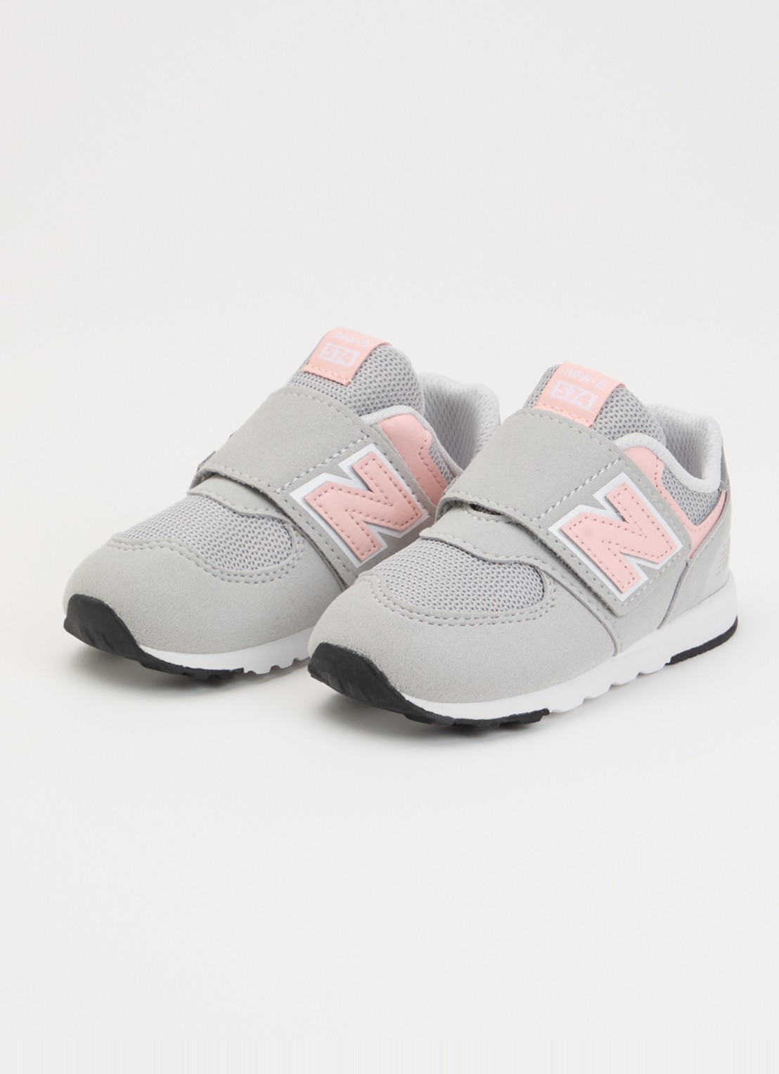 New Balance 574 sneaker van suède - voorkant 3 grijs
