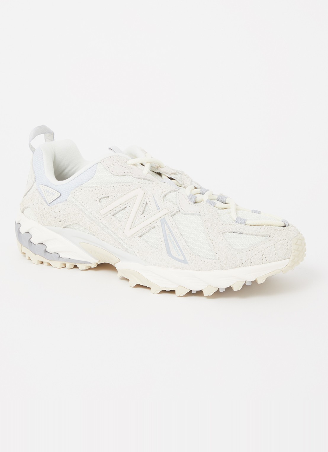 New Balance 610 sneaker met nubuck details - voorkant 4 gebroken wit