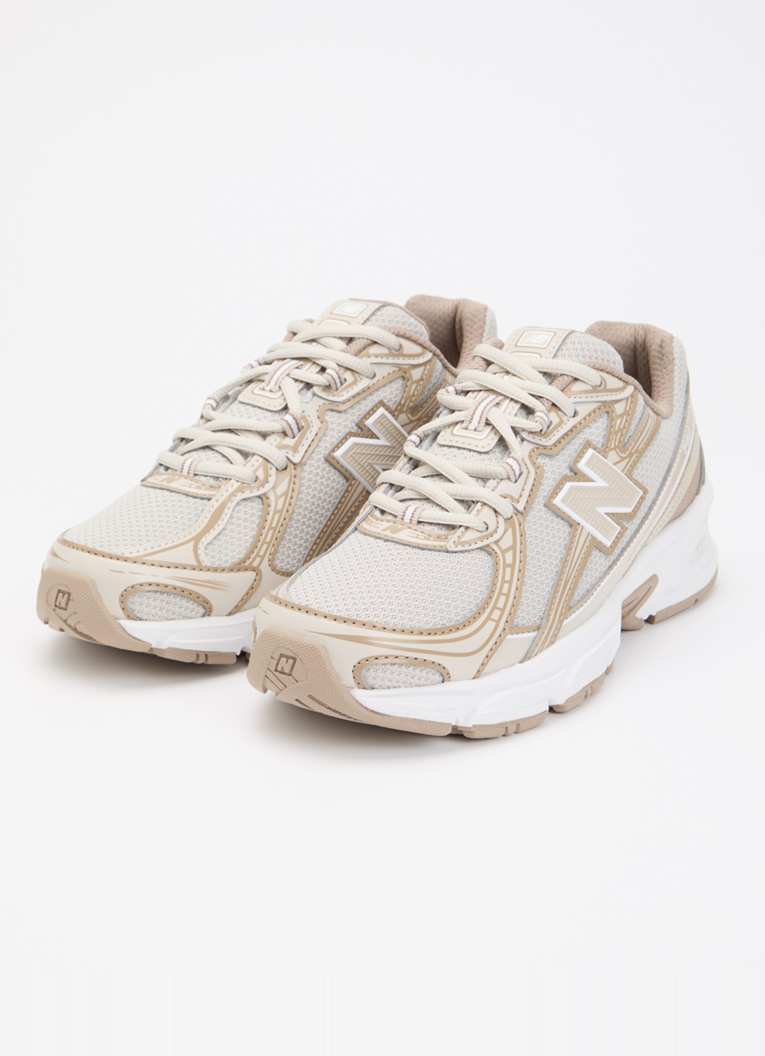 New Balance 740 sneaker met mesh details - voorkant 3 donkerbeige