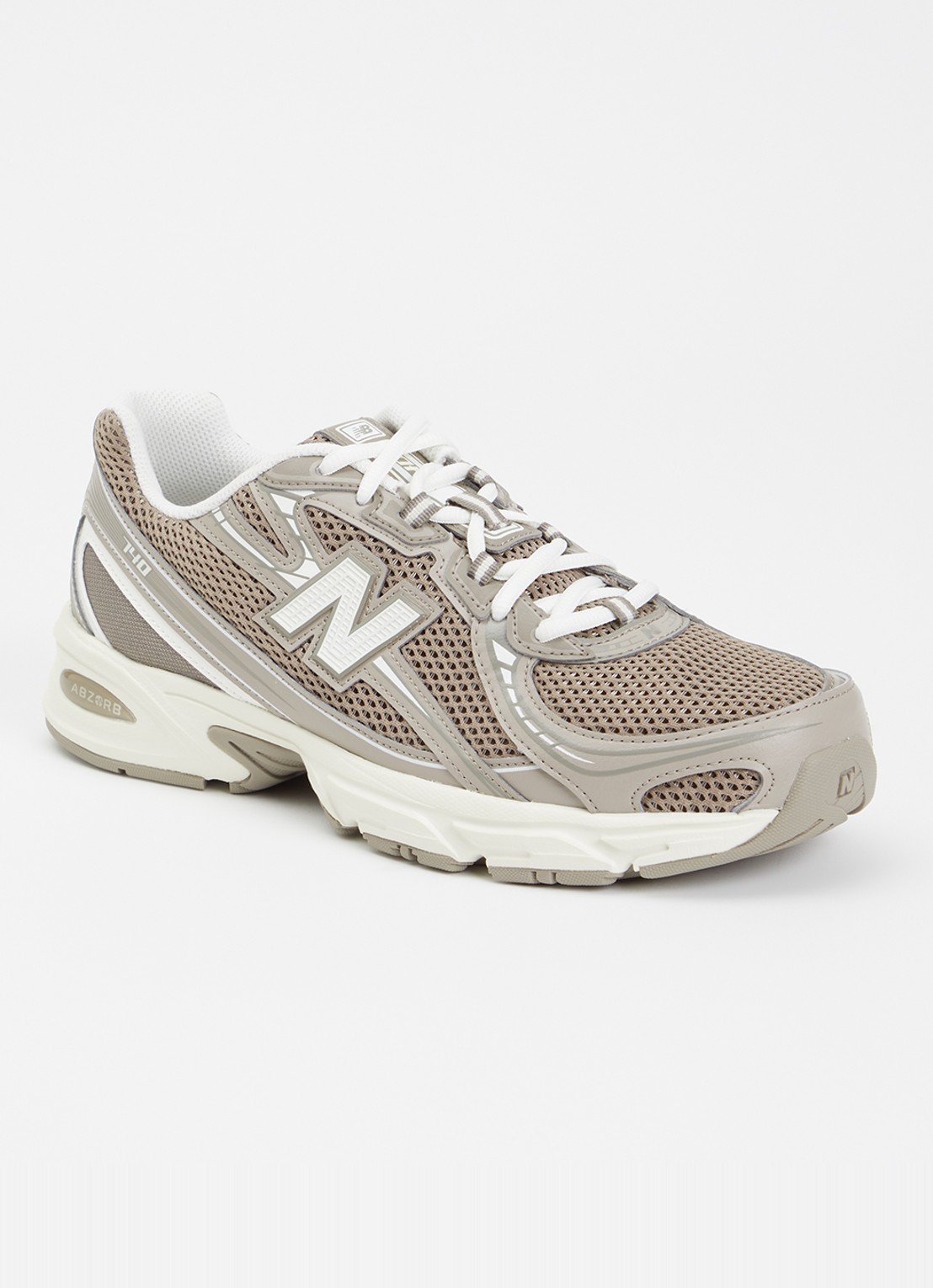 New Balance 740 sneaker van mesh met logo - voorkant 4 taupe