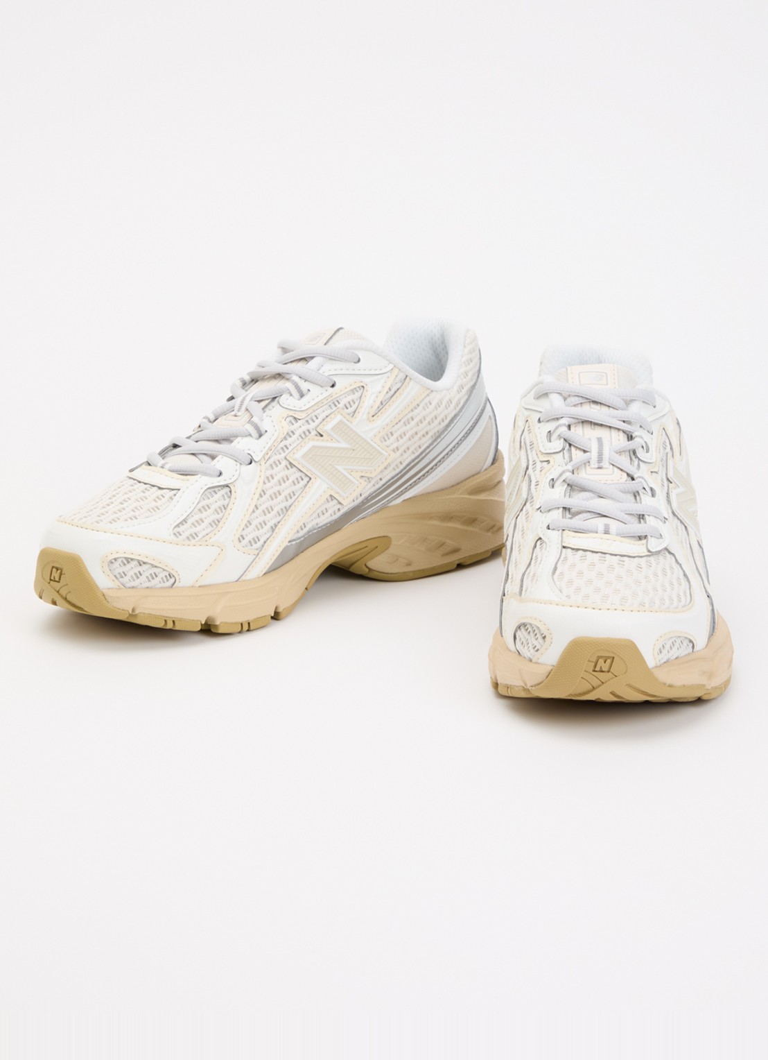 New Balance 740 sneaker van mesh met logo - detail 4 creme