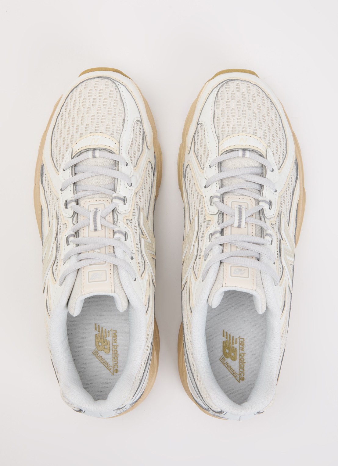 New Balance 740 sneaker van mesh met logo - detail 5 creme