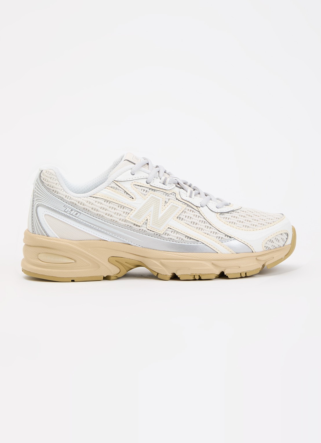 New Balance 740 sneaker van mesh met logo - voorkant 2 creme