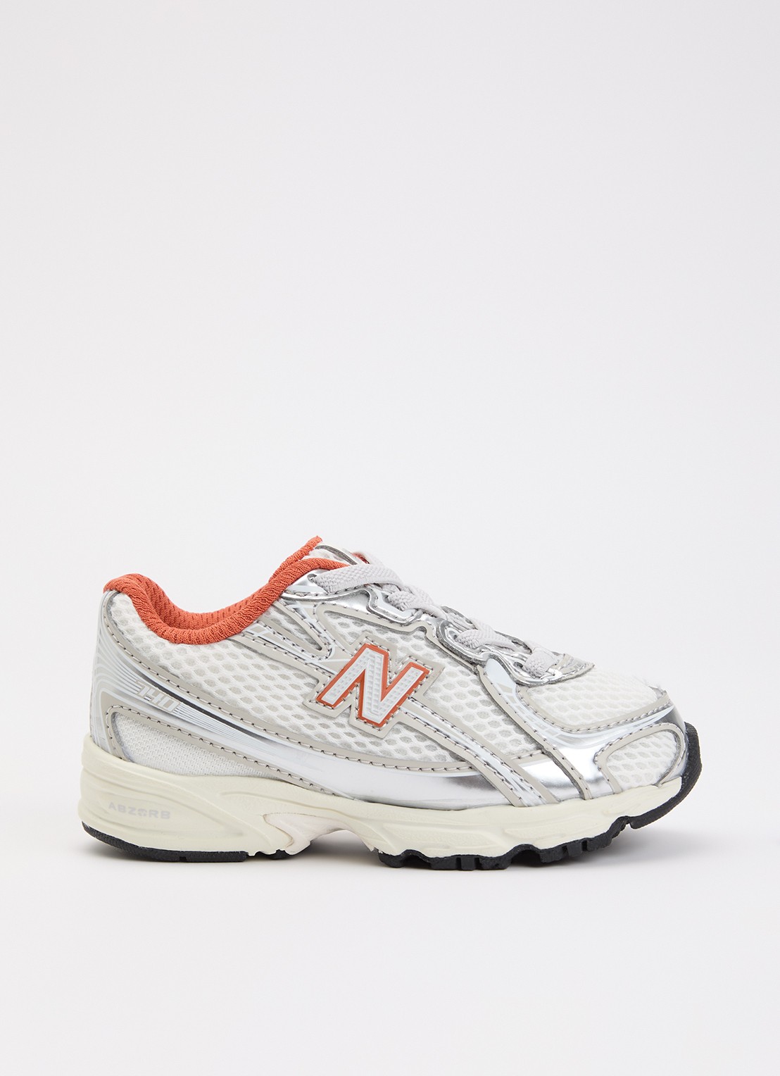 New Balance 740 sneaker van mesh met metallic details - voorkant 3 oranjerood