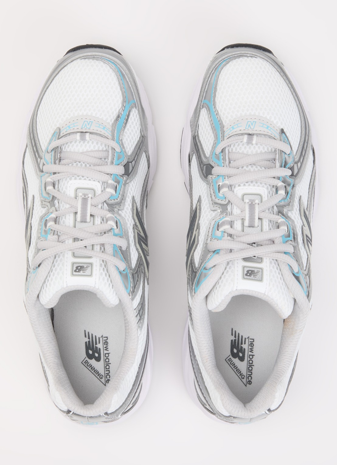 New Balance 740 sneaker van mesh met metallic finish - detail 3 lichtgrijs