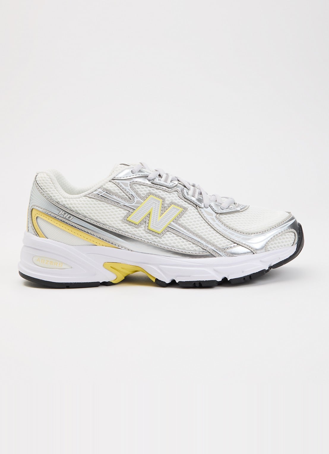 New Balance 740 sneaker van mesh met metallic finish - voorkant 3 zilver