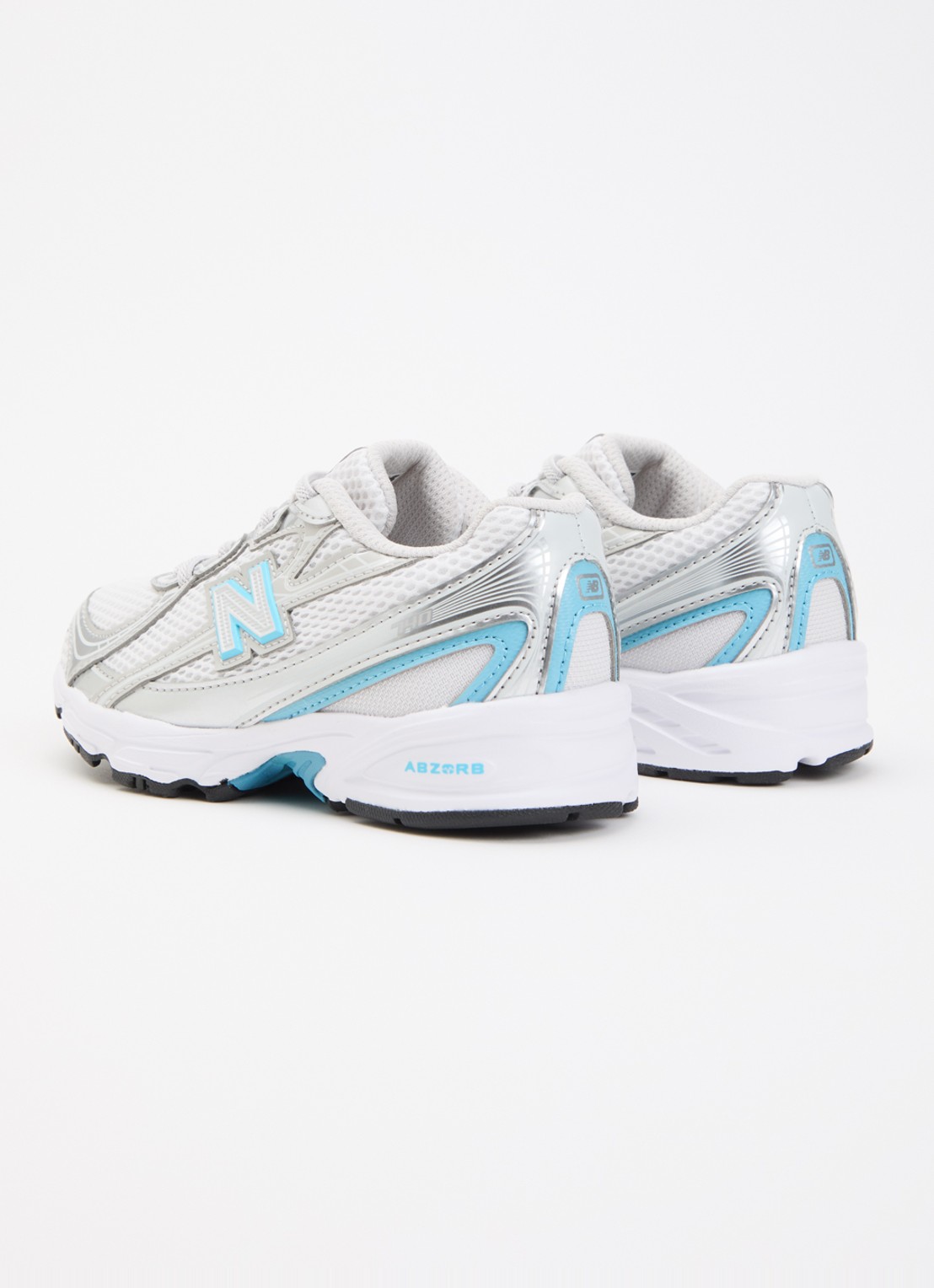 New Balance 740 sneaker van mesh met metallic finish - achterkant aquablauw