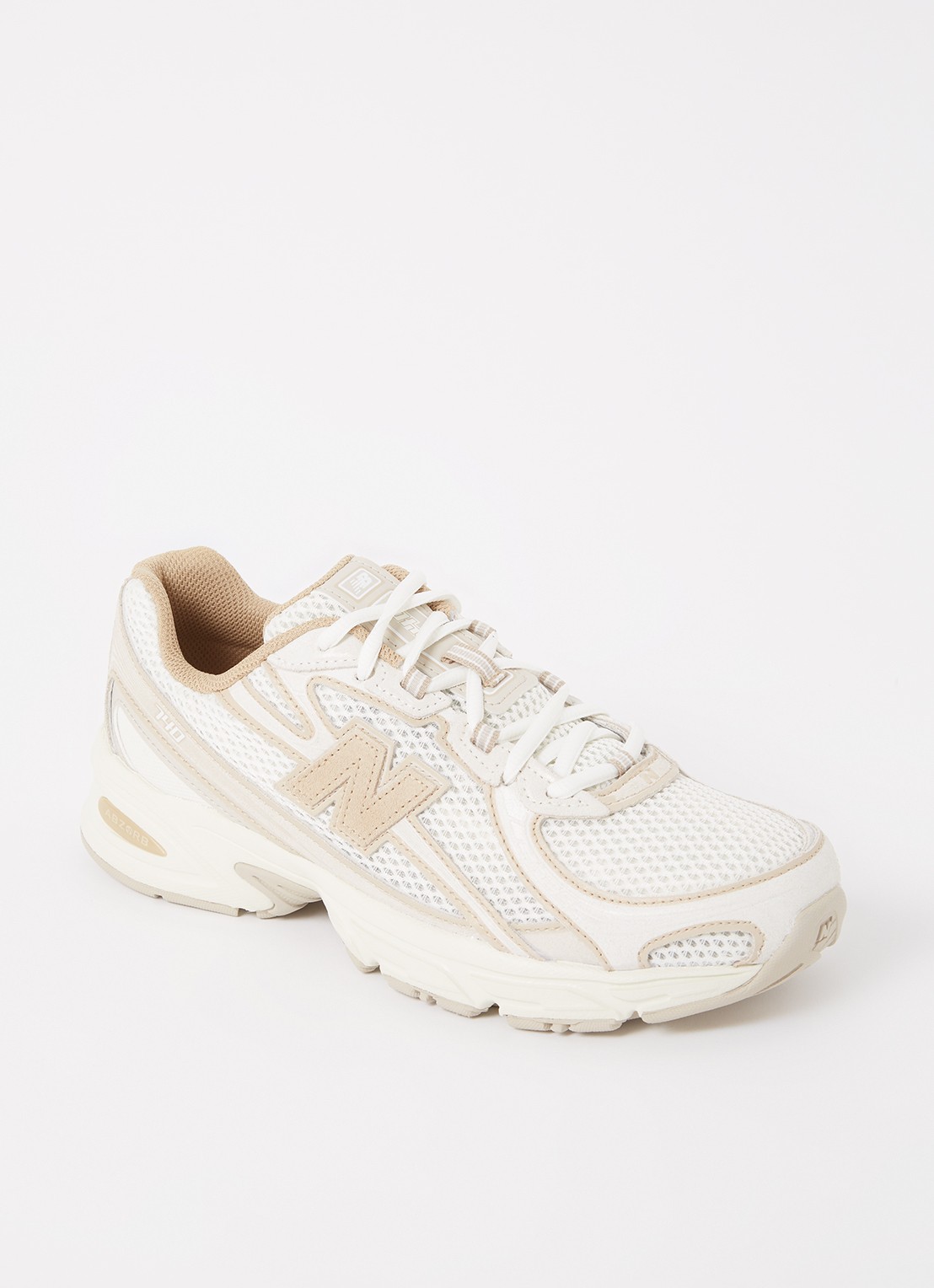 New Balance 740 sneaker van mesh met suède details - voorkant 2 beige