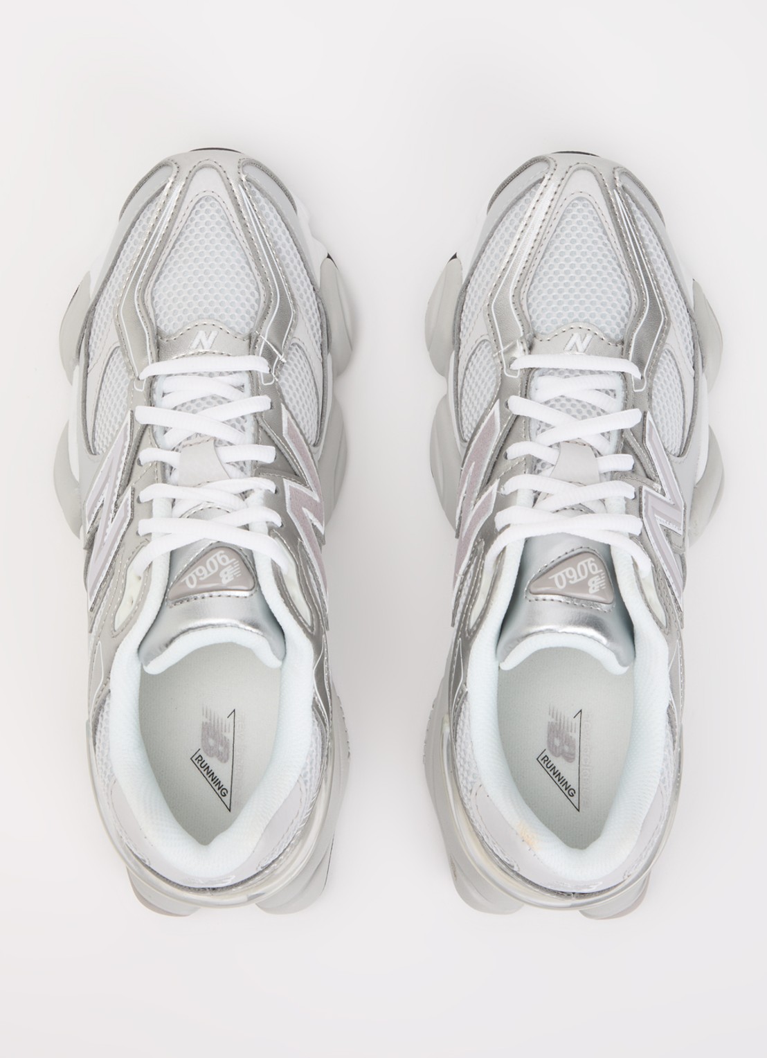 New Balance 9060 sneaker met leren details - detail 3 grijs