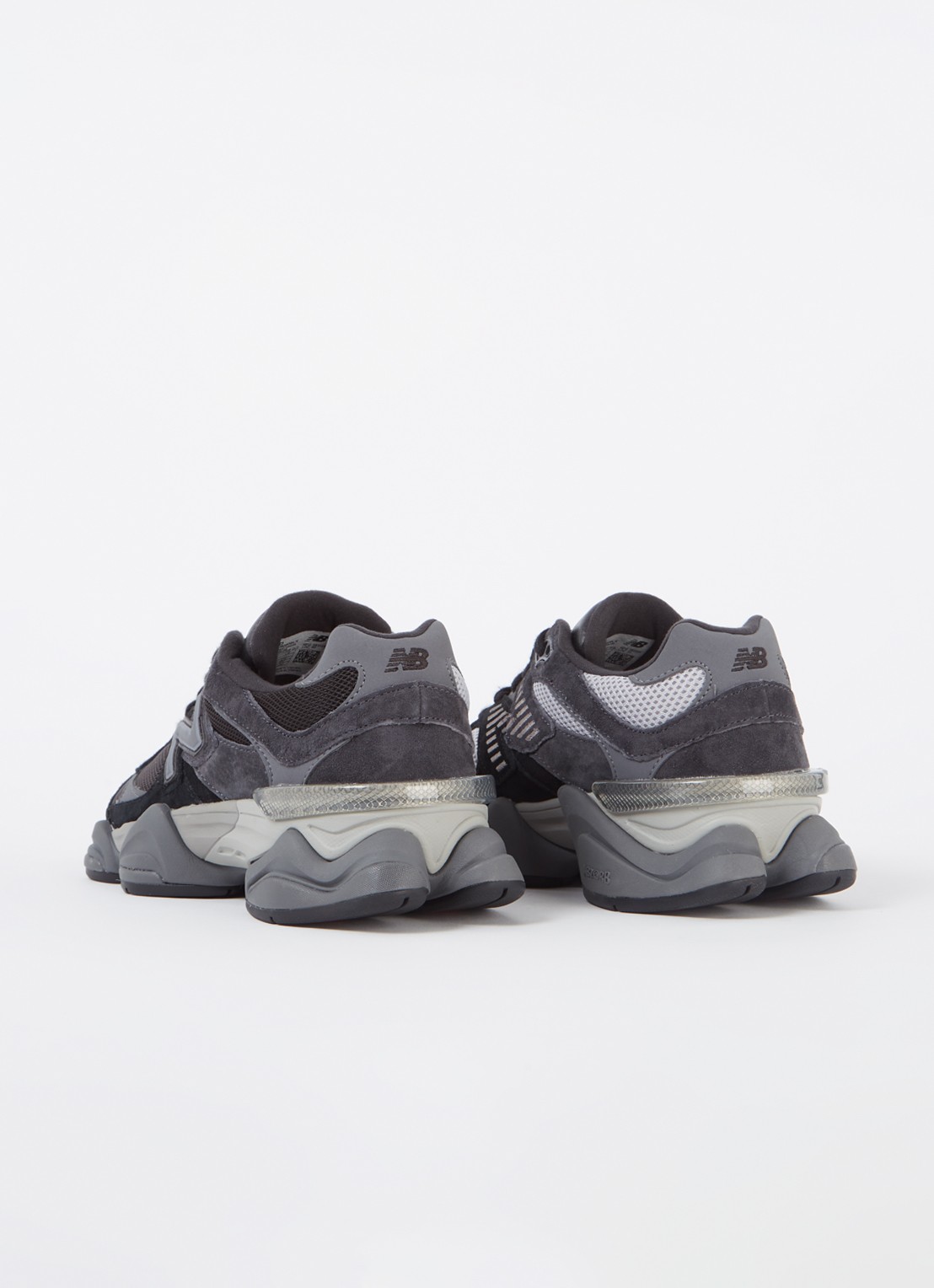 New Balance 9060 sneaker met mesh en suède details - achterkant 3 zwart
