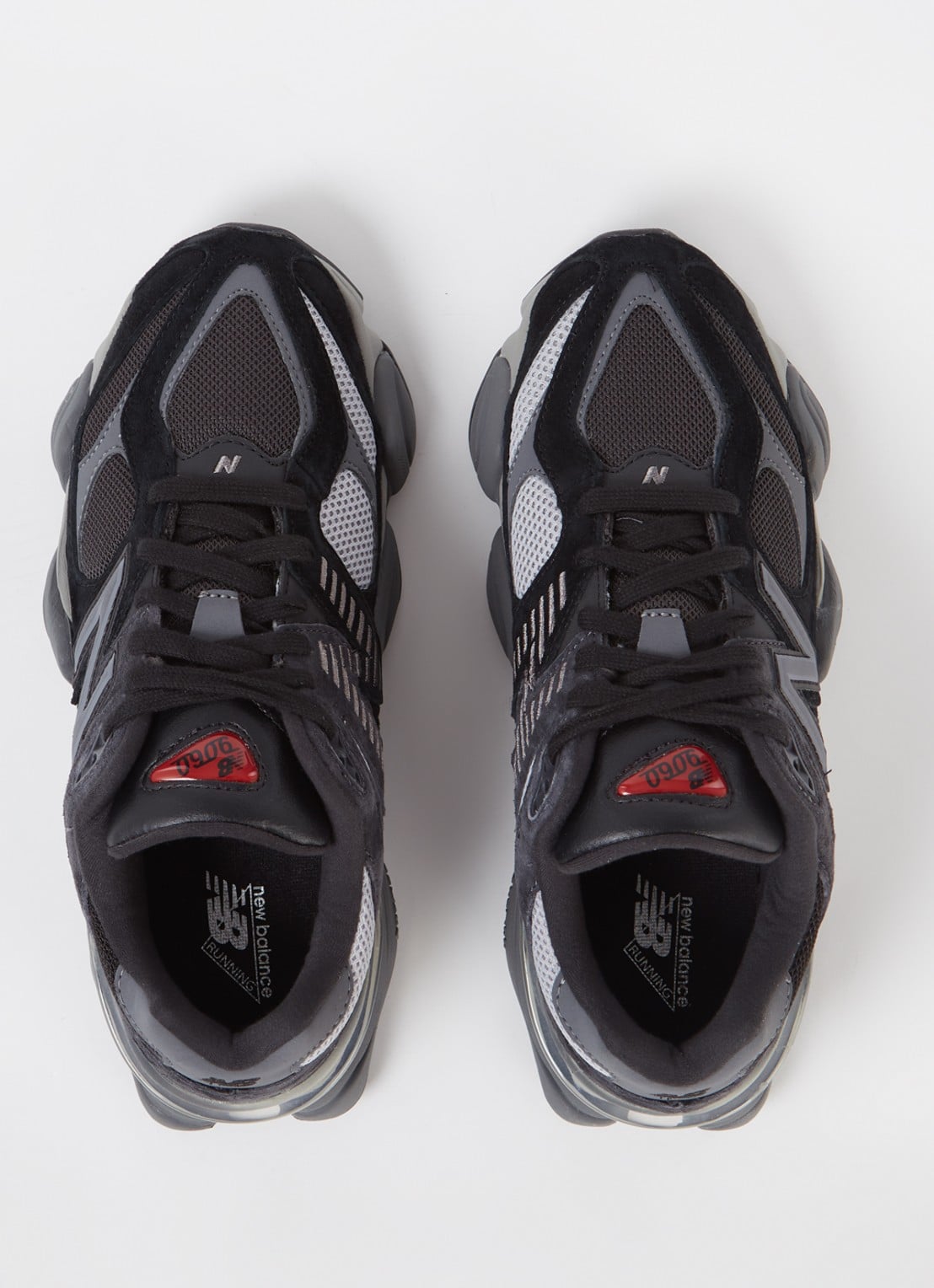 New Balance 9060 sneaker met mesh en suède details - detail 5 zwart