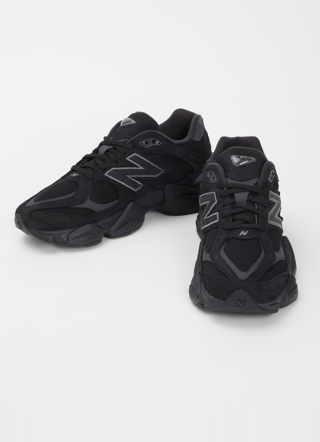 New Balance 9060 sneaker met nubuck details - detail 3 zwart