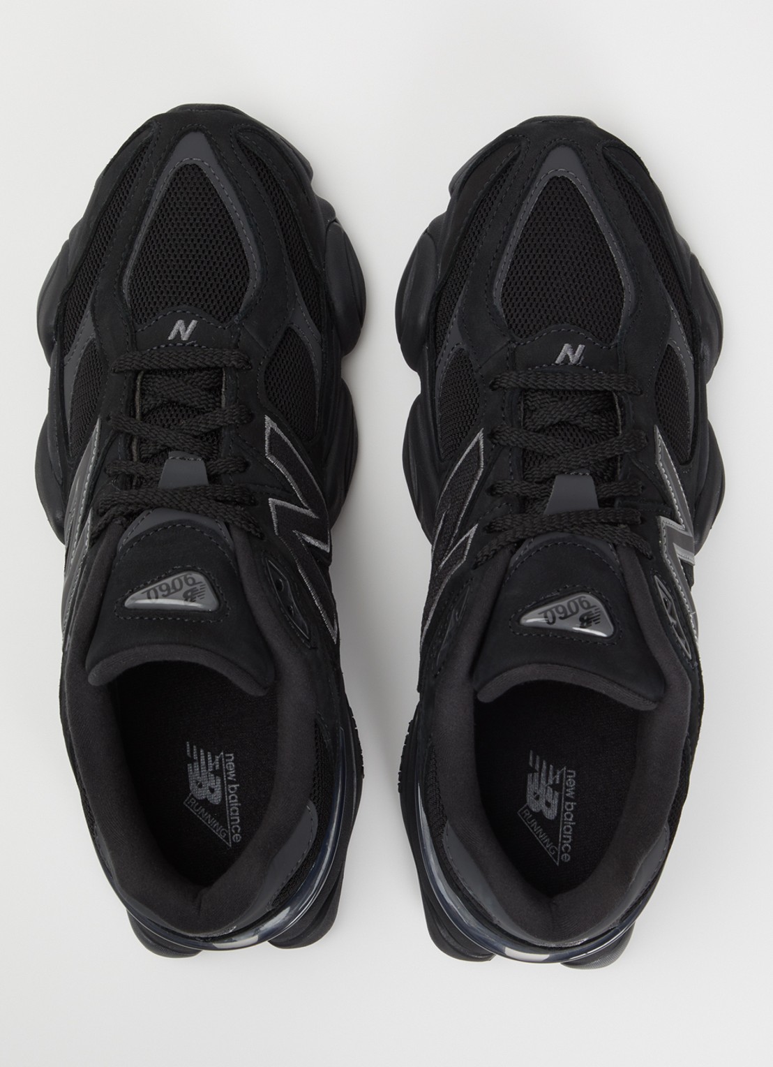 New Balance 9060 sneaker met nubuck details - detail 4 zwart