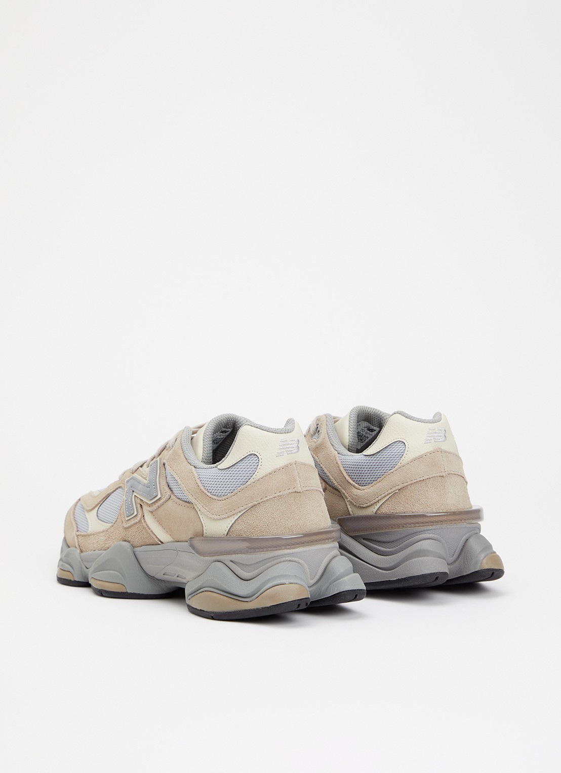 New Balance 9060 sneaker van mesh met suède details - achterkant 5 blauwgrijs