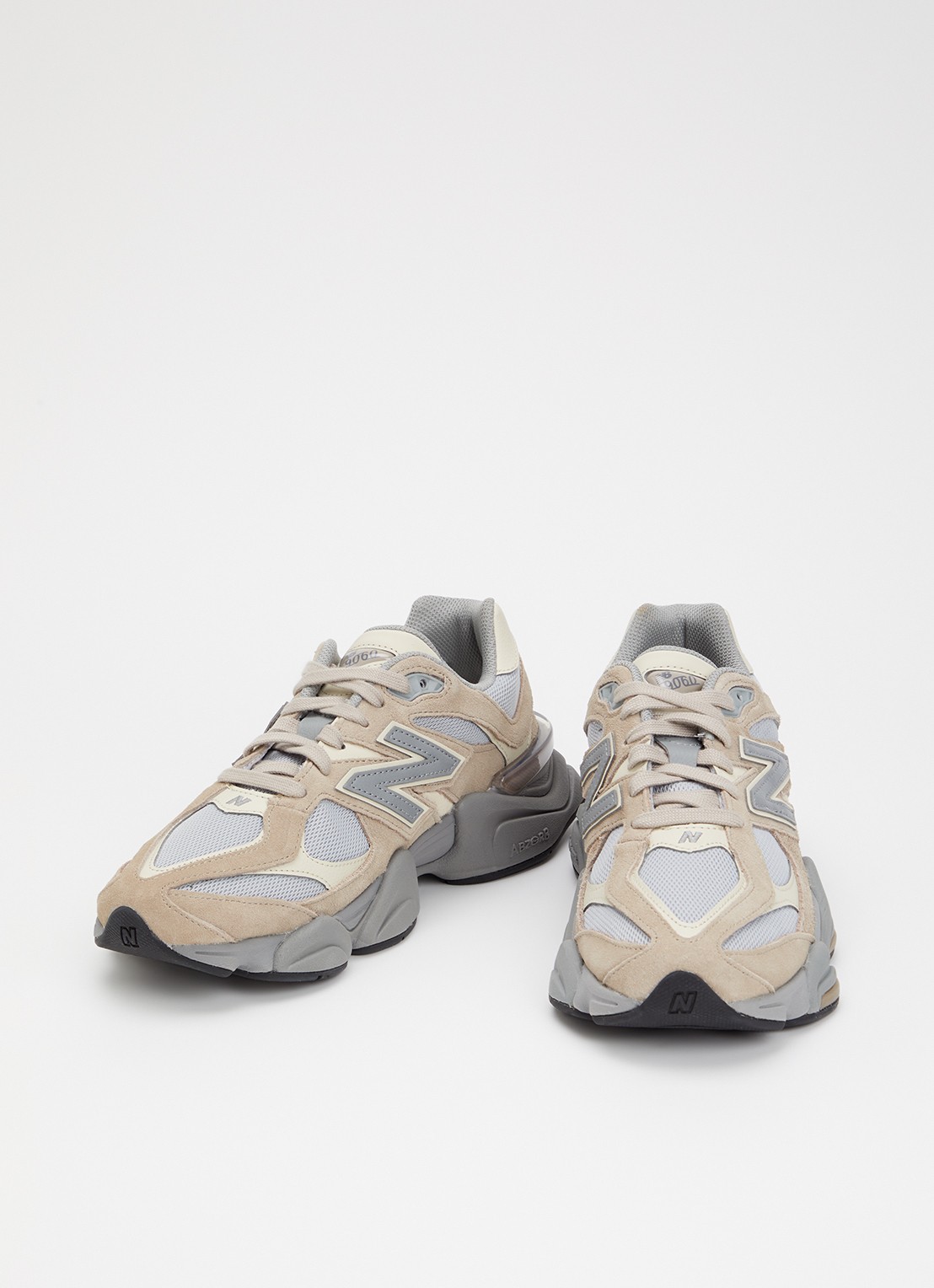 New Balance 9060 sneaker van mesh met suède details - detail 2 blauwgrijs