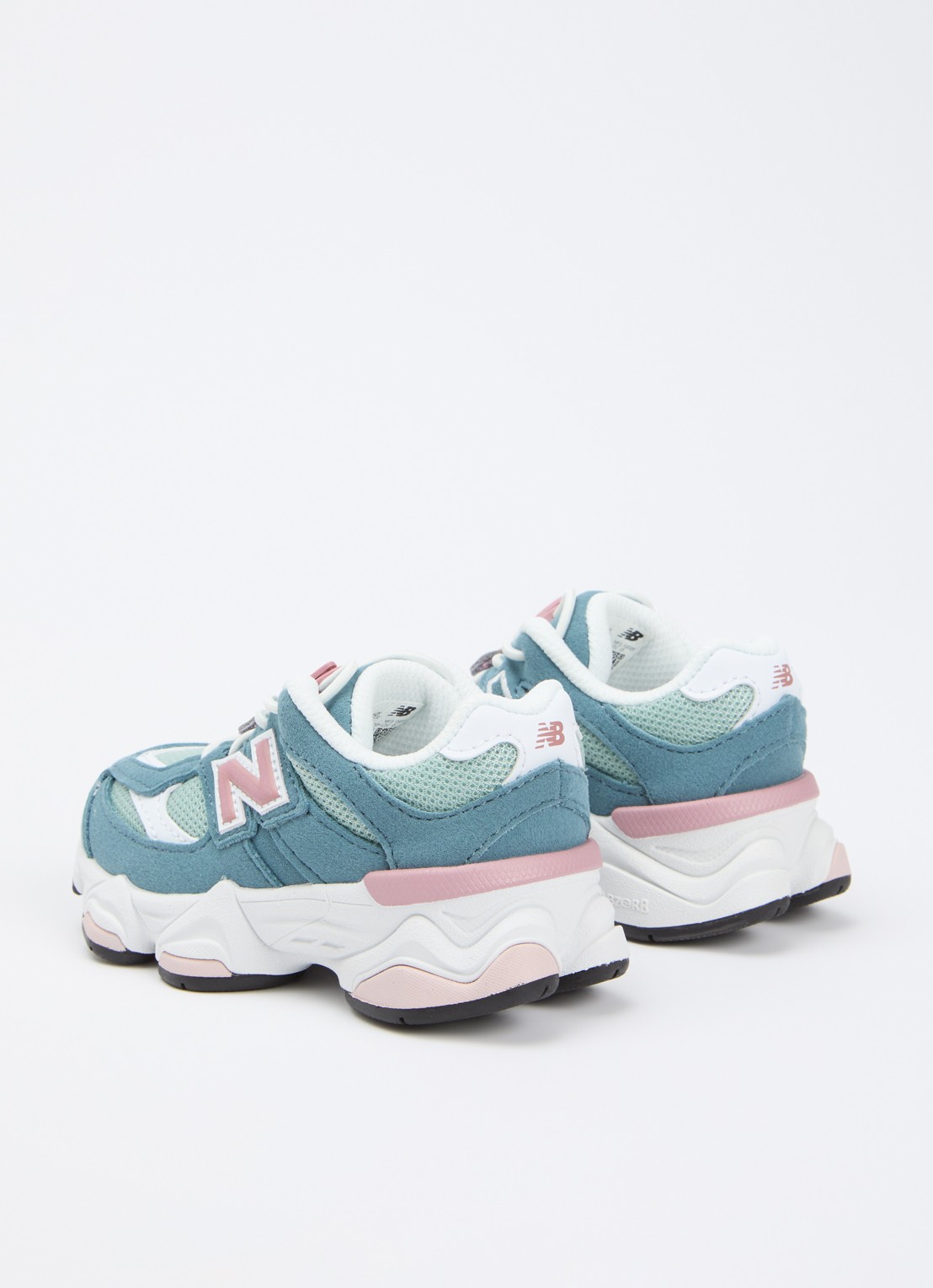 New Balance 9060 sneaker van suède met logo - achterkant 3 staalblauw