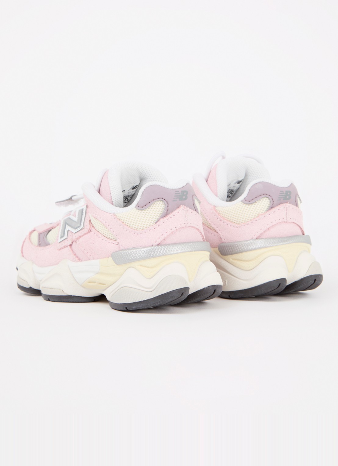 New Balance 9060 sneaker van suède met mesh details - achterkant 4 lichtroze