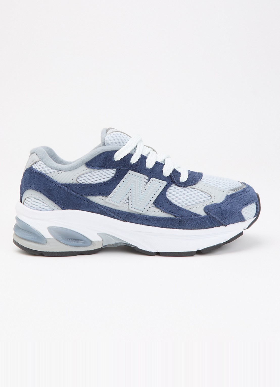 New Balance Abzorb 2010 sneaker van suède met details van mesh - voorkant 2 donkerblauw