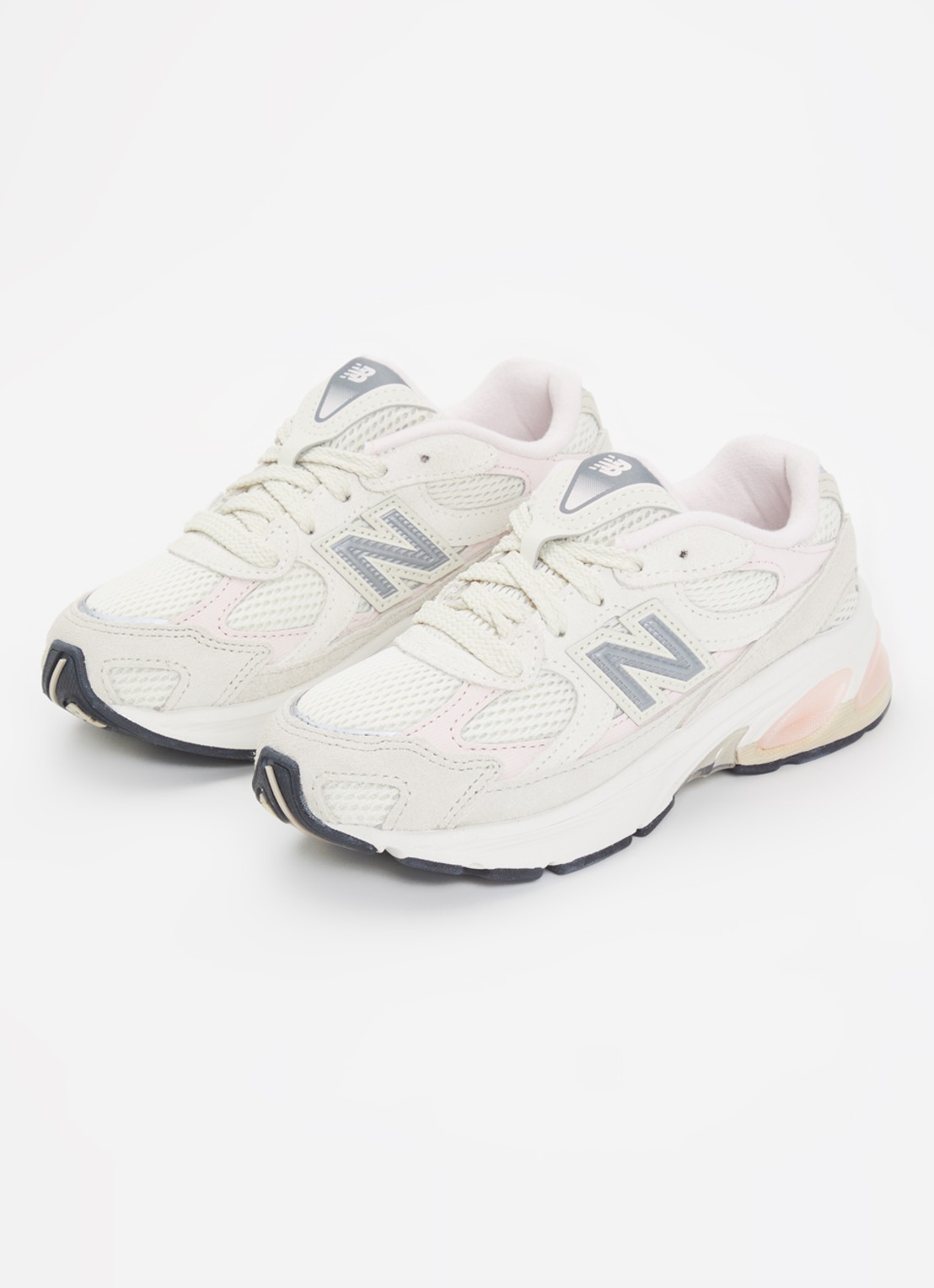 New Balance Abzorb 2010 sneaker van suède met details van mesh - voorkant 2 gebroken wit