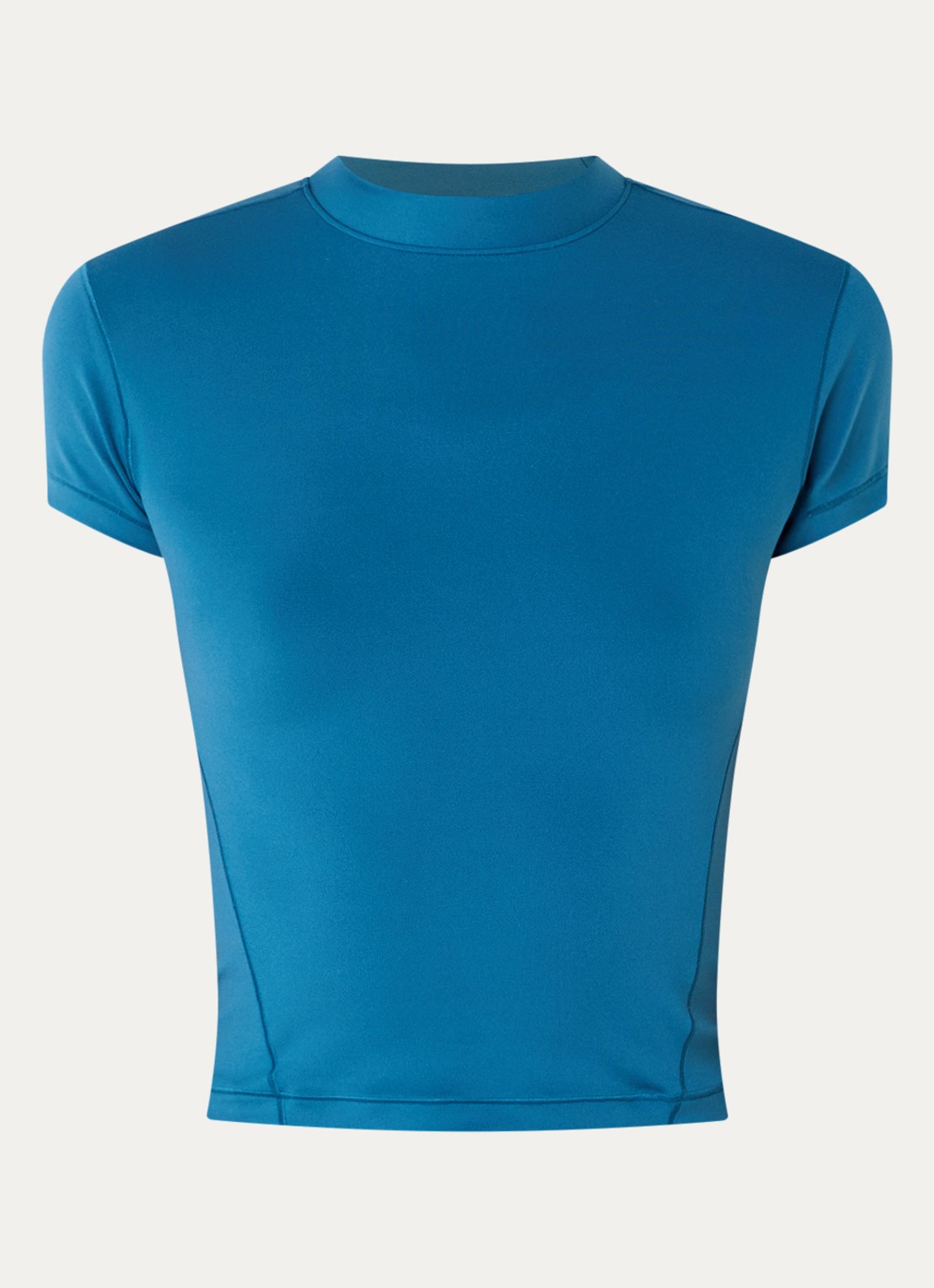 New Balance Cropped trainings T-shirt met ronde hals - voorkant 2 zeegroen