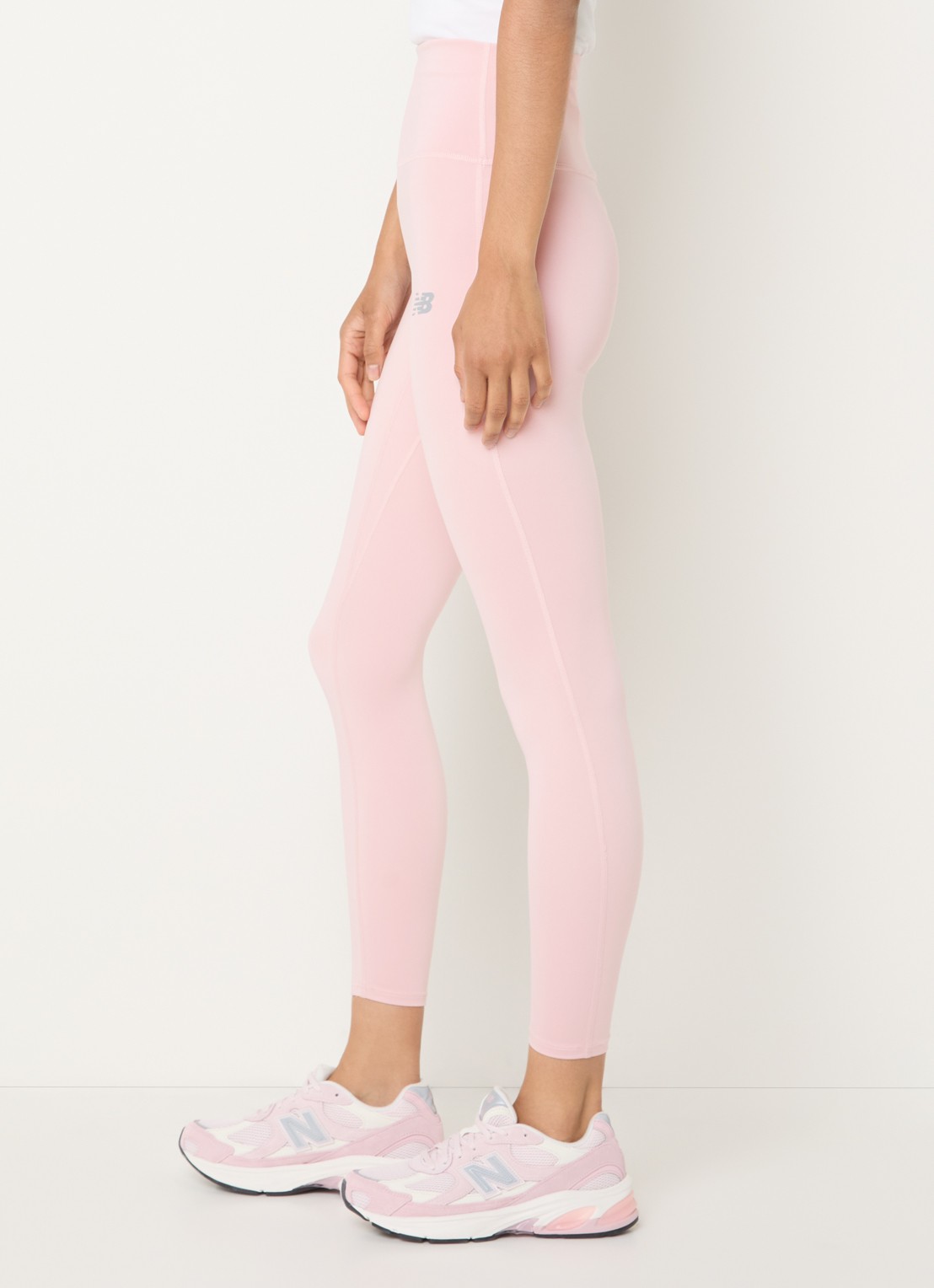 New Balance Essential high waist skinny fit trainingslegging met logo - detail 4 roze
