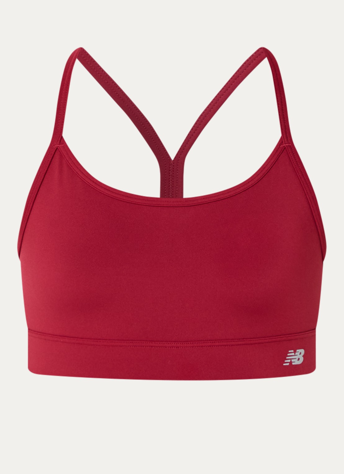 New Balance Essential sport bh met light support - voorkant rood