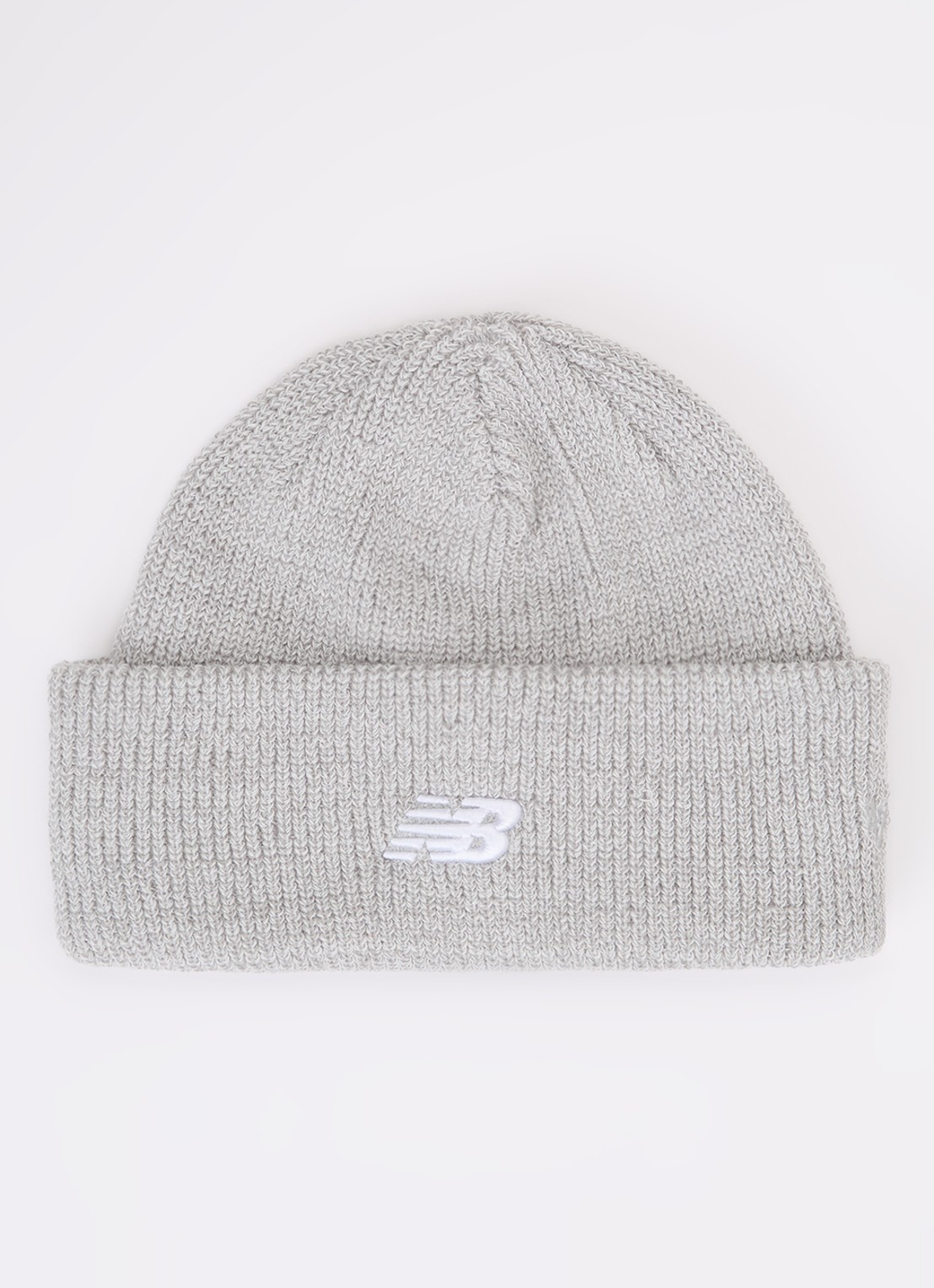 New Balance Grofgebreide muts met logoborduring - voorkant grijs