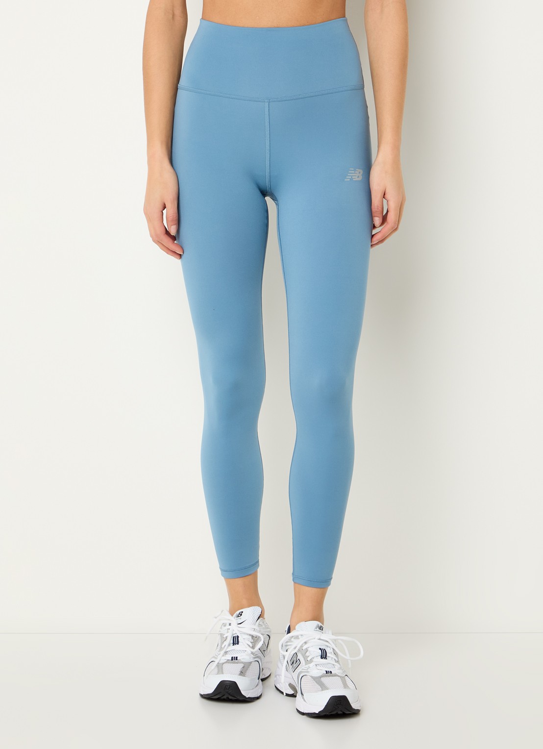 New Balance Harmony high waist trainingslegging met logoprint - detail blauwgrijs
