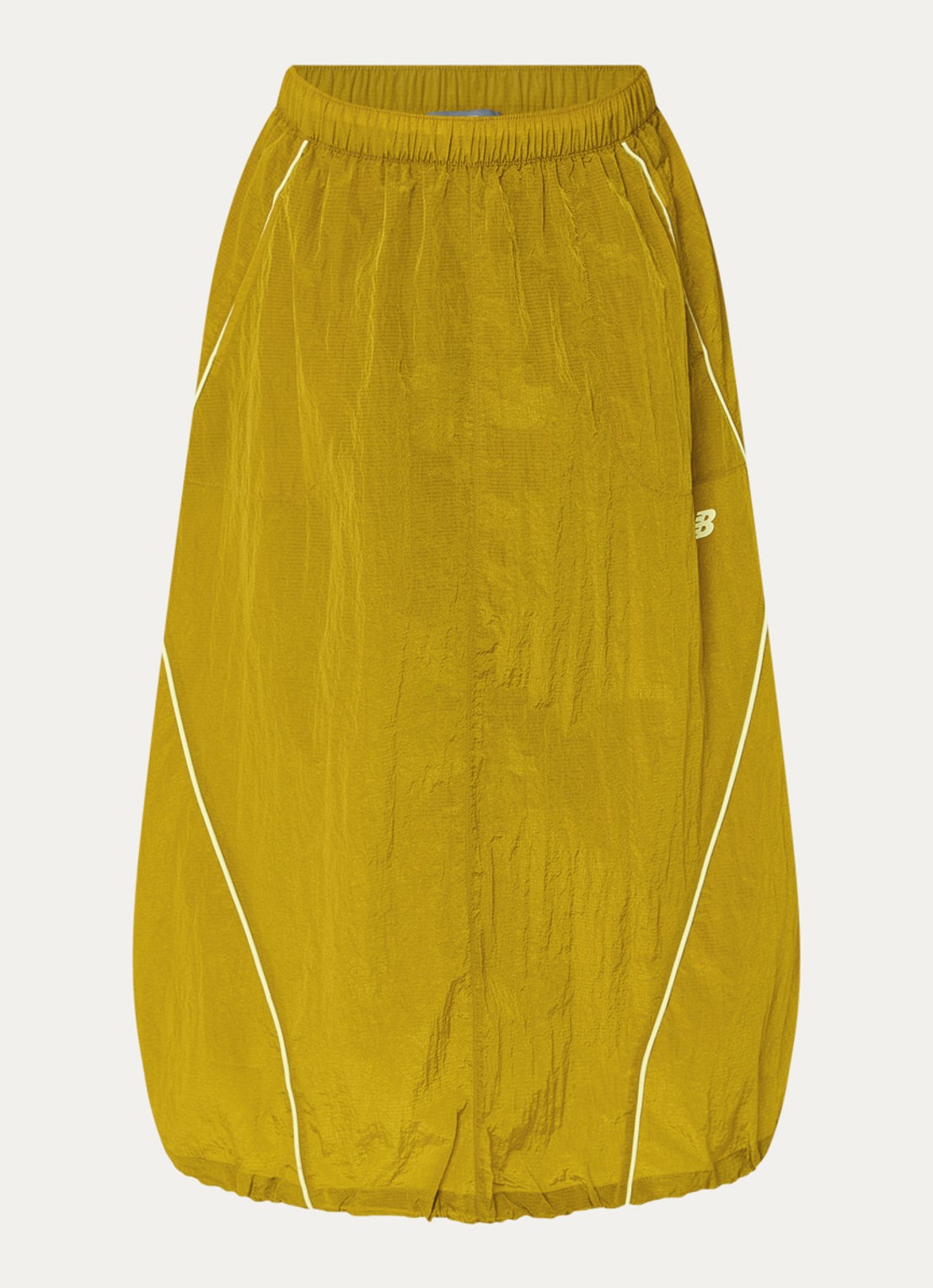 New Balance High waist maxi rok met logo en steekzakken - voorkant 3 okergeel