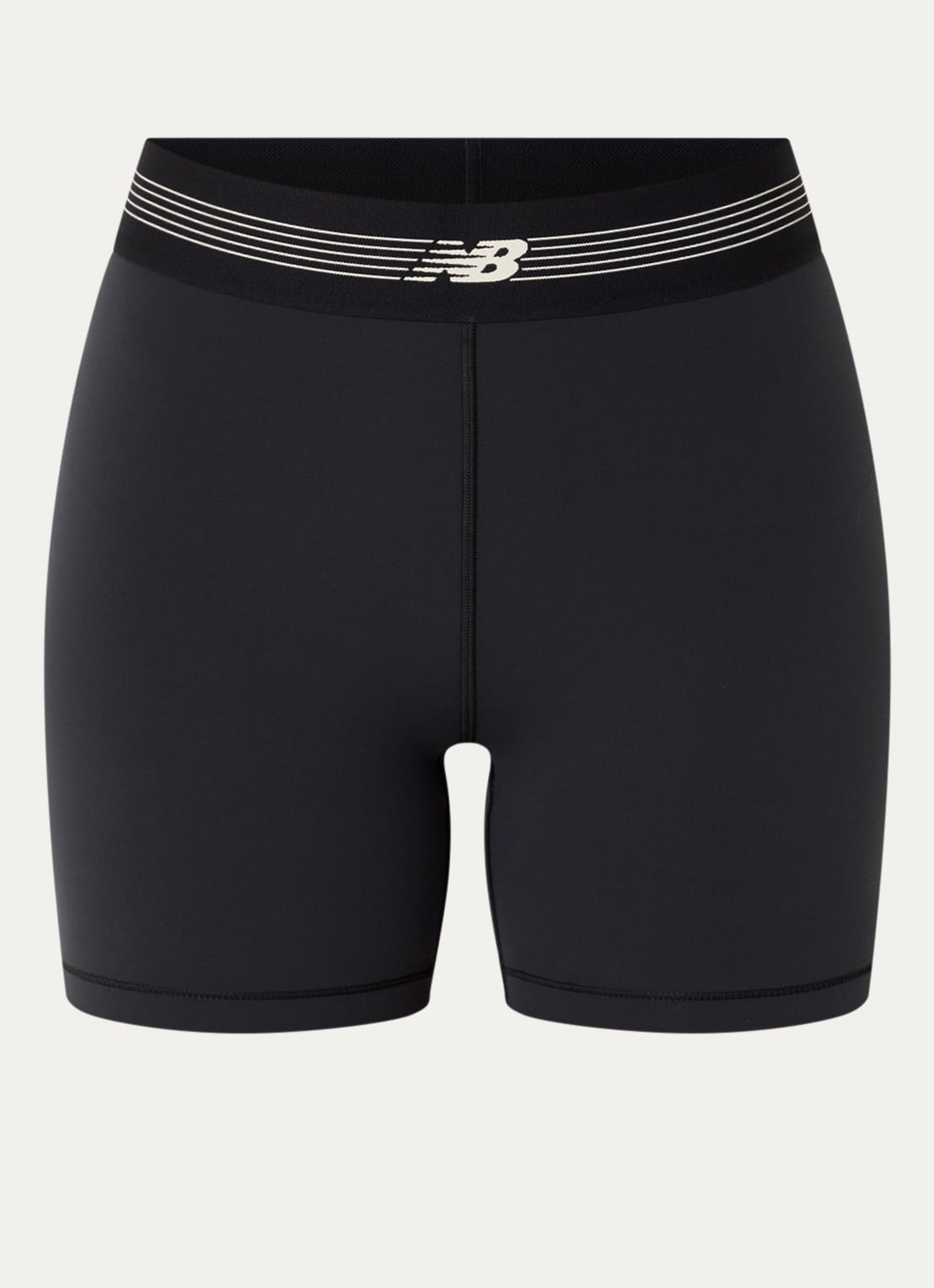 New Balance High waist skinny fit korte trainingsshort met logo - voorkant donkergrijs