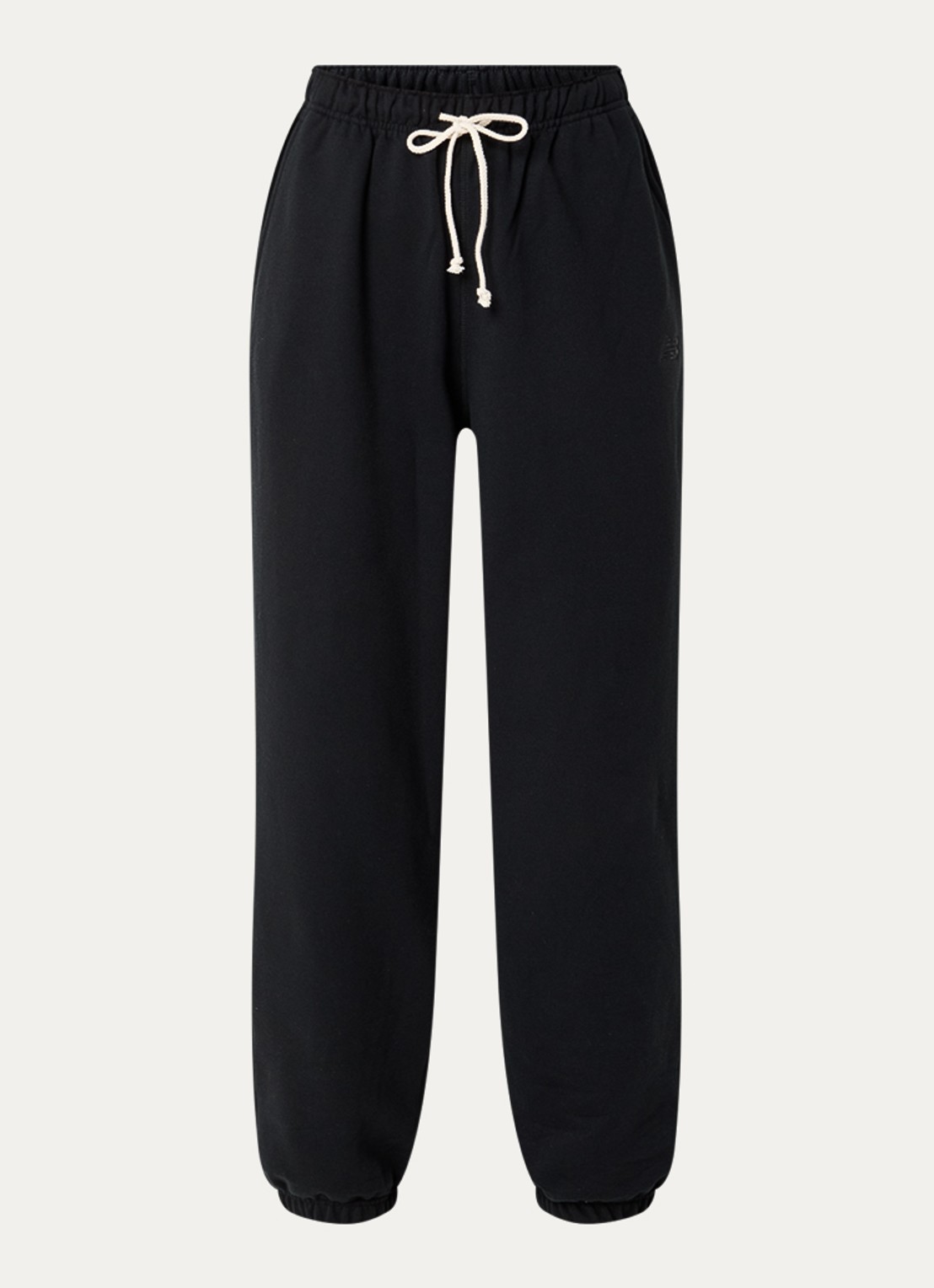 New Balance High waist tapered fit joggingbroek met steekzakken - voorkant 2 zwart