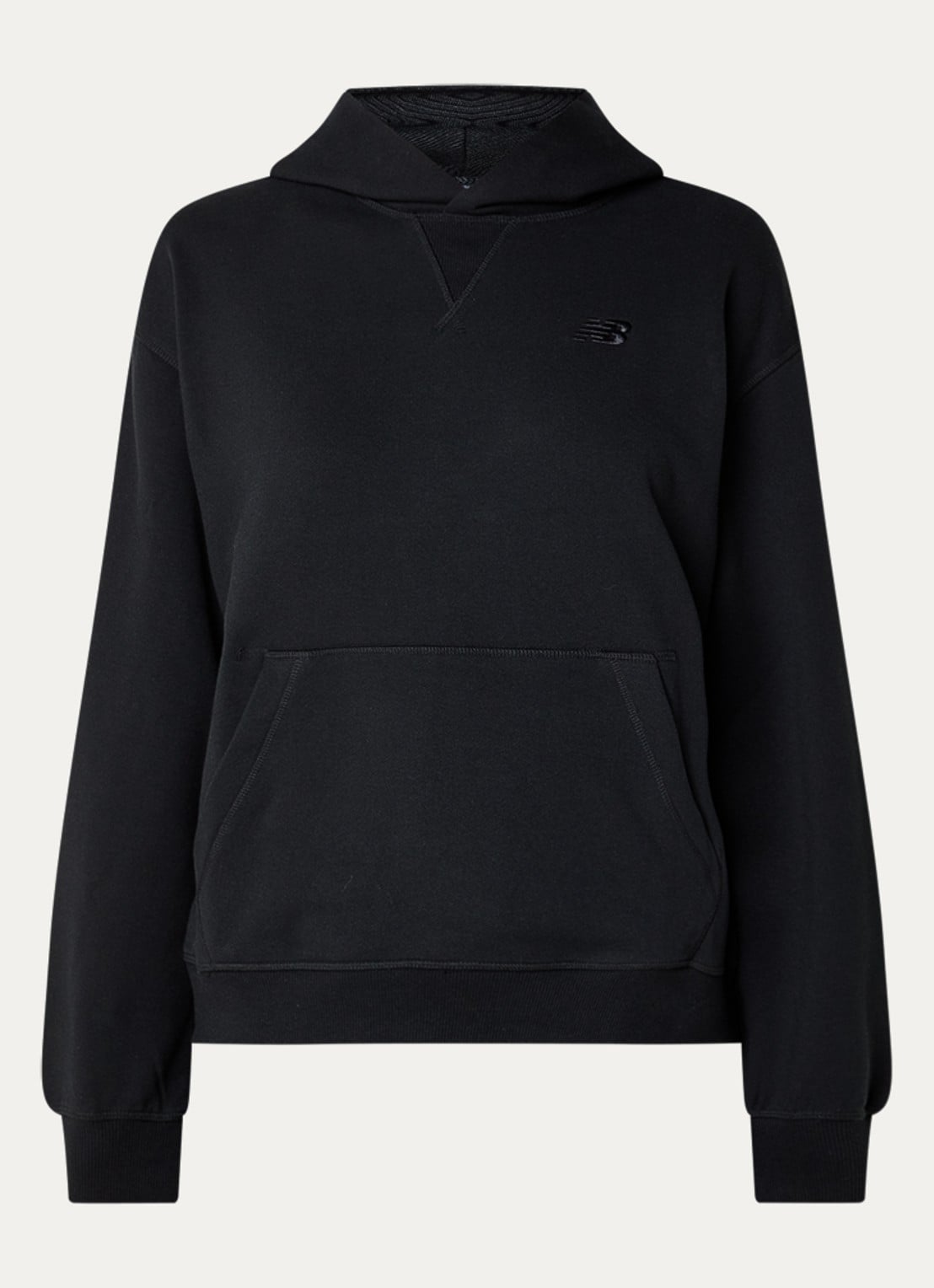 New Balance Hoodie met capuchon en logo - voorkant 2 zwart