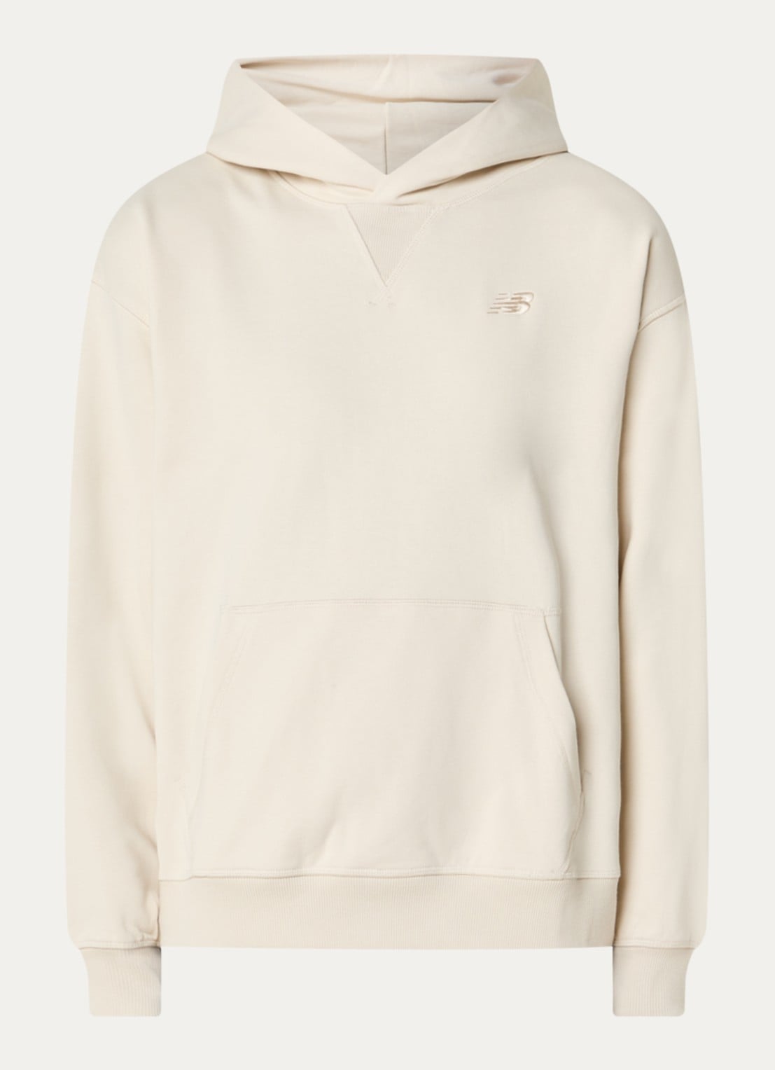 New Balance Hoodie met capuchon en logo - voorkant 3 creme