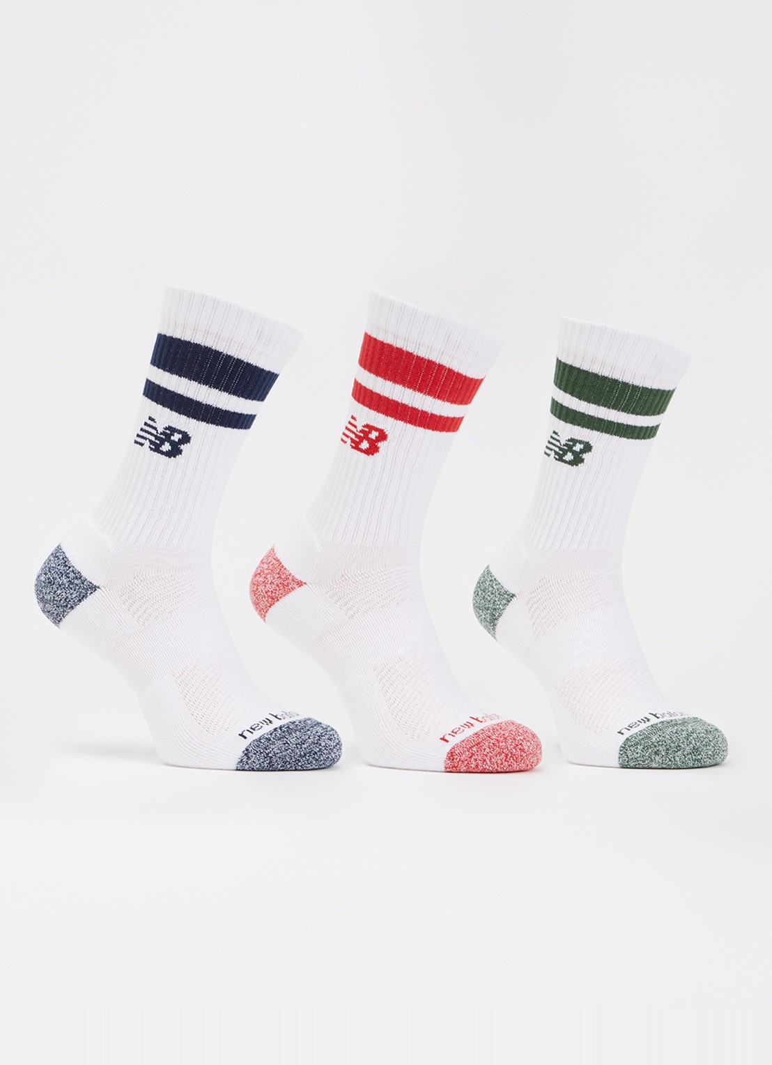 New Balance Lifestyle Crew sokken met logo in 3-pack - voorkant 2 donkerblauw