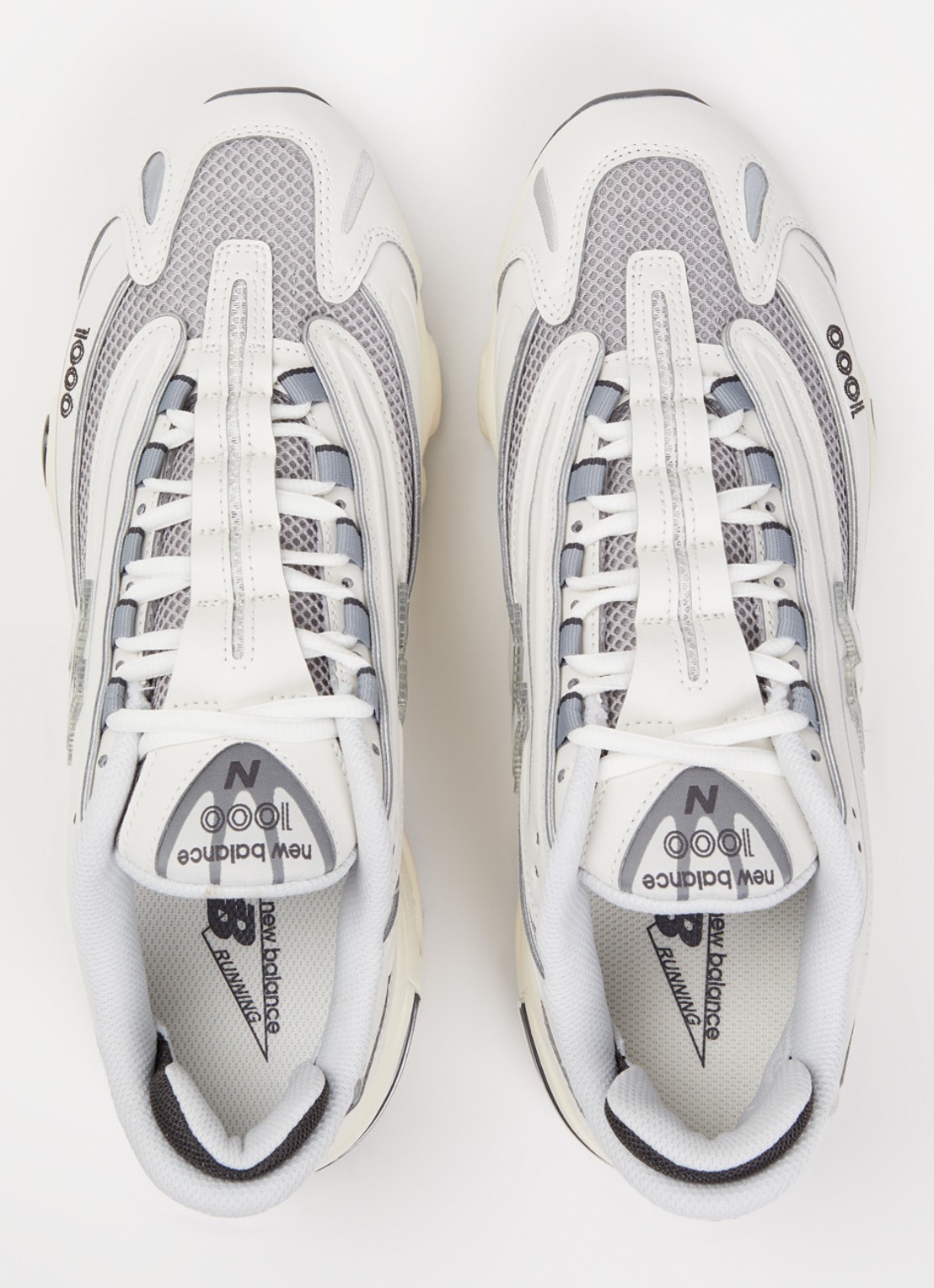 New Balance M1000 sneaker van mesh met leren details - detail 3 gebroken wit