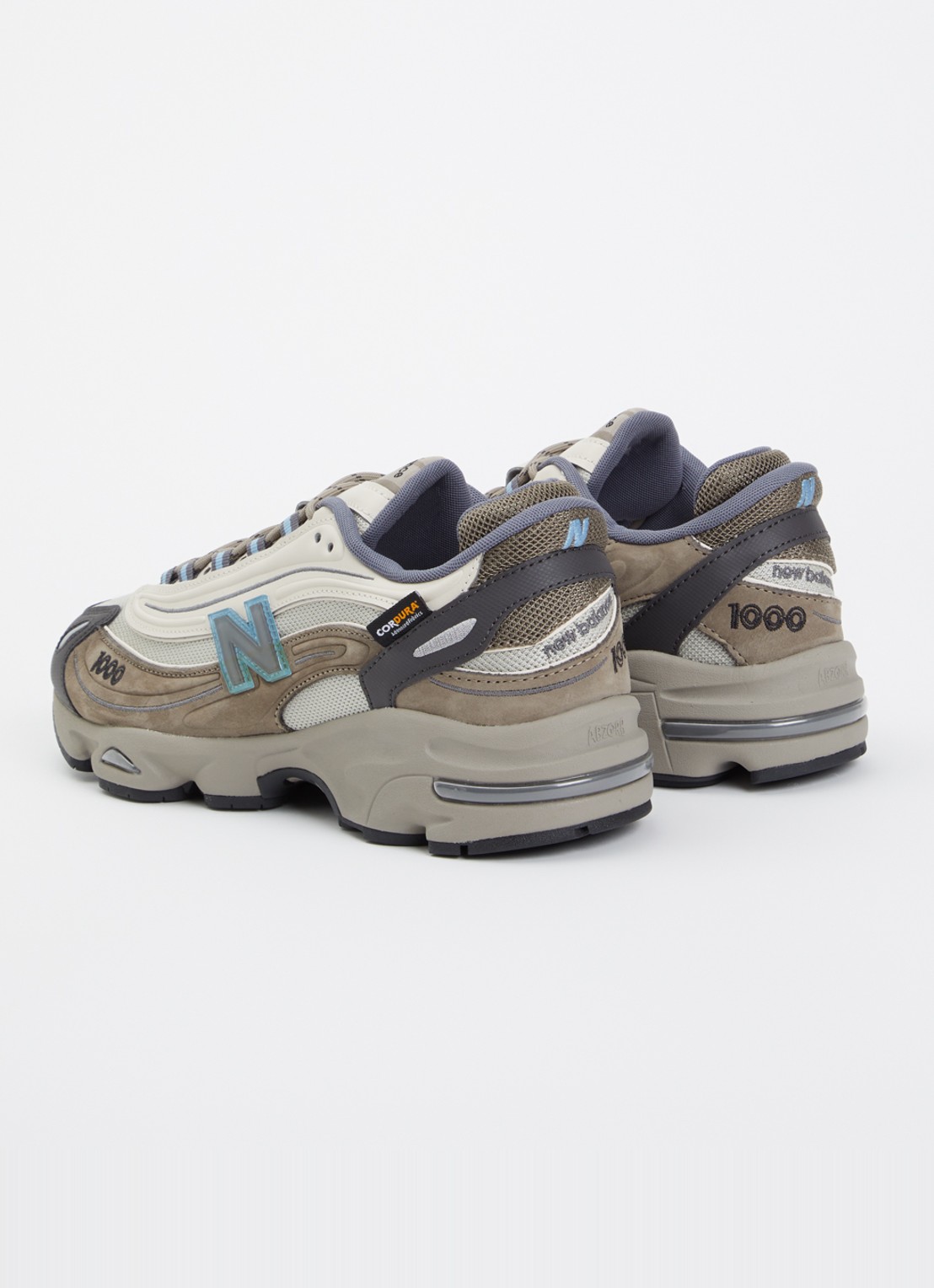 New Balance M1000 sneaker van mesh met suède details - achterkant 4 beige