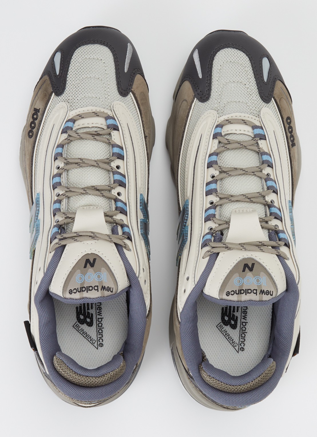 New Balance M1000 sneaker van mesh met suède details - detail 2 beige
