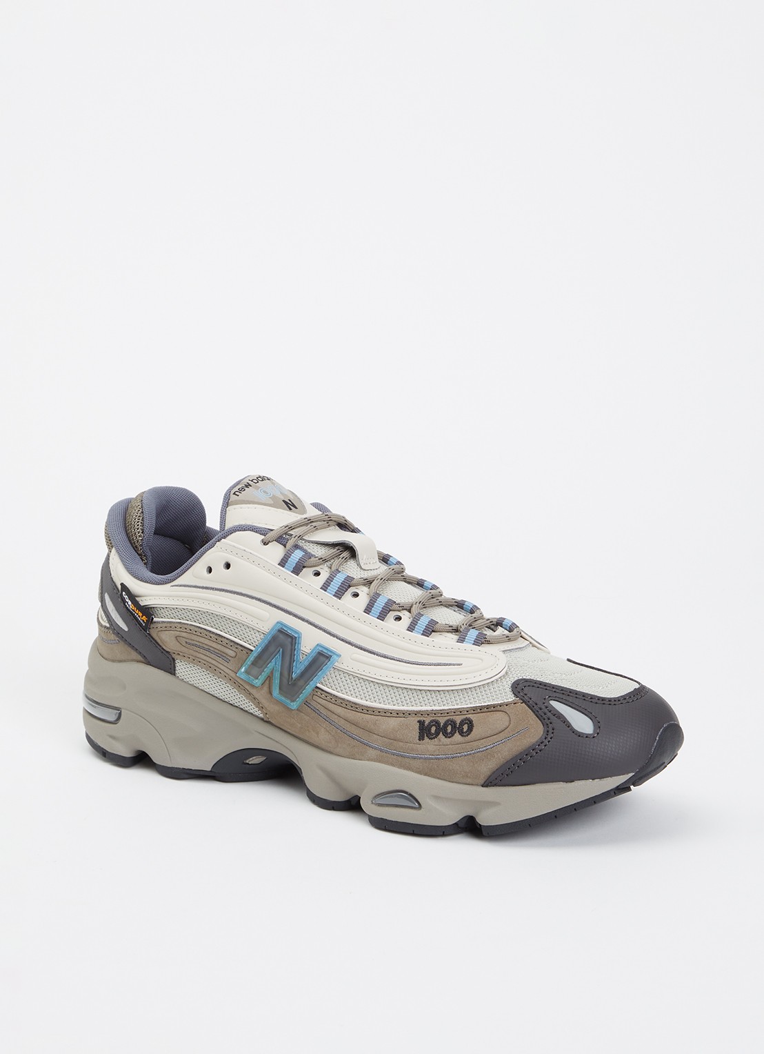 New Balance M1000 sneaker van mesh met suède details - voorkant 5 beige