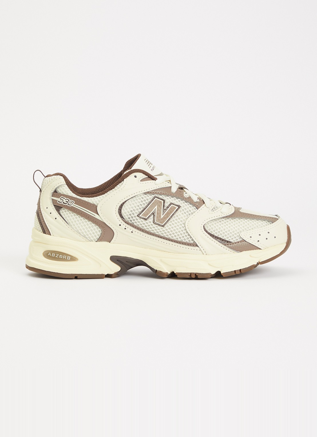 New Balance M350 Turtledove sneaker met details van mesh - voorkant bruin