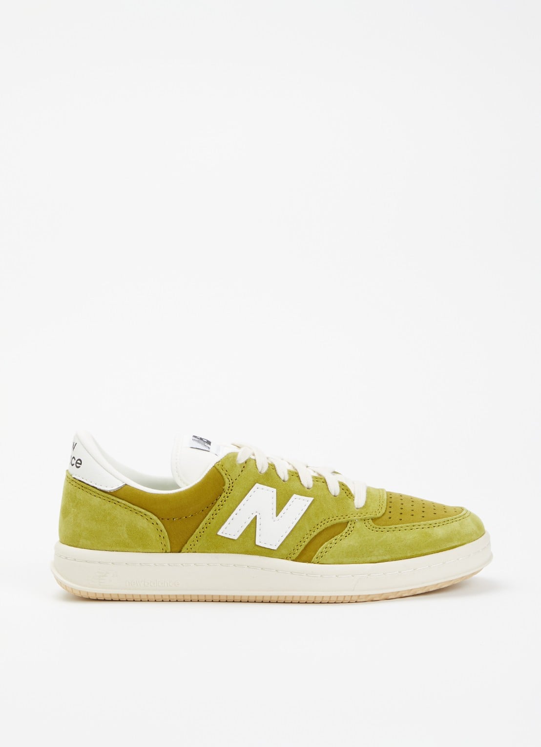 New Balance M5003 sneaker van suède  - voorkant mosgroen